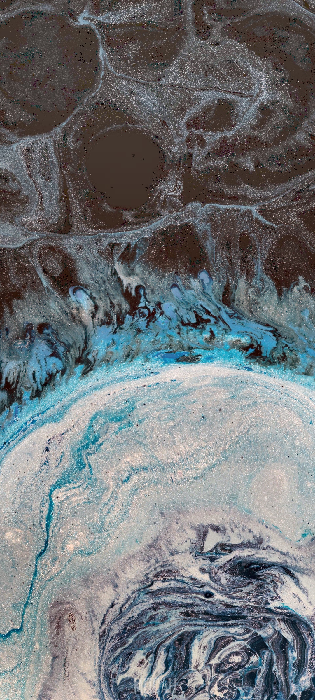 Abstract blue and brown fluid art HD Phone Wallpaper