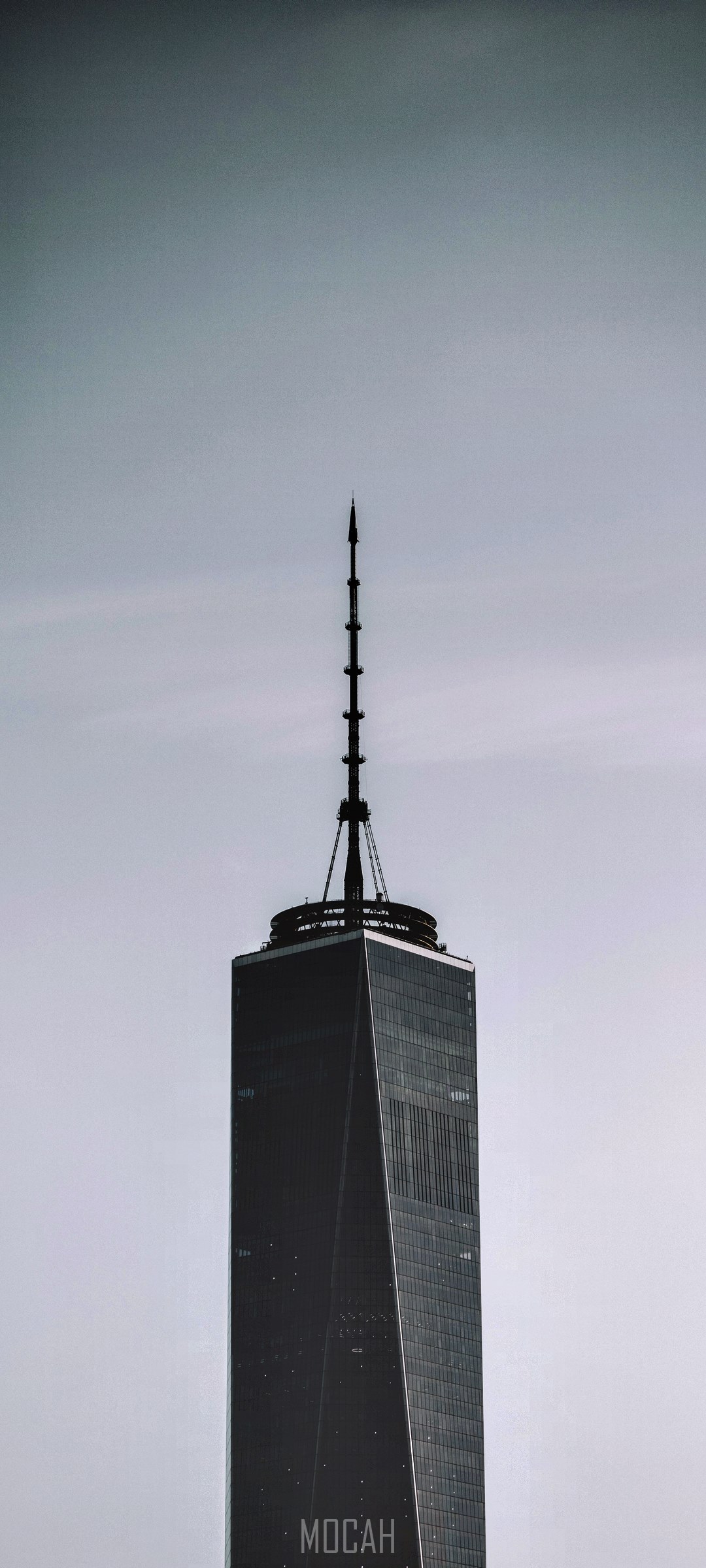 One World Trade Center skyscraper against a pale sky HD Phone Wallpaper