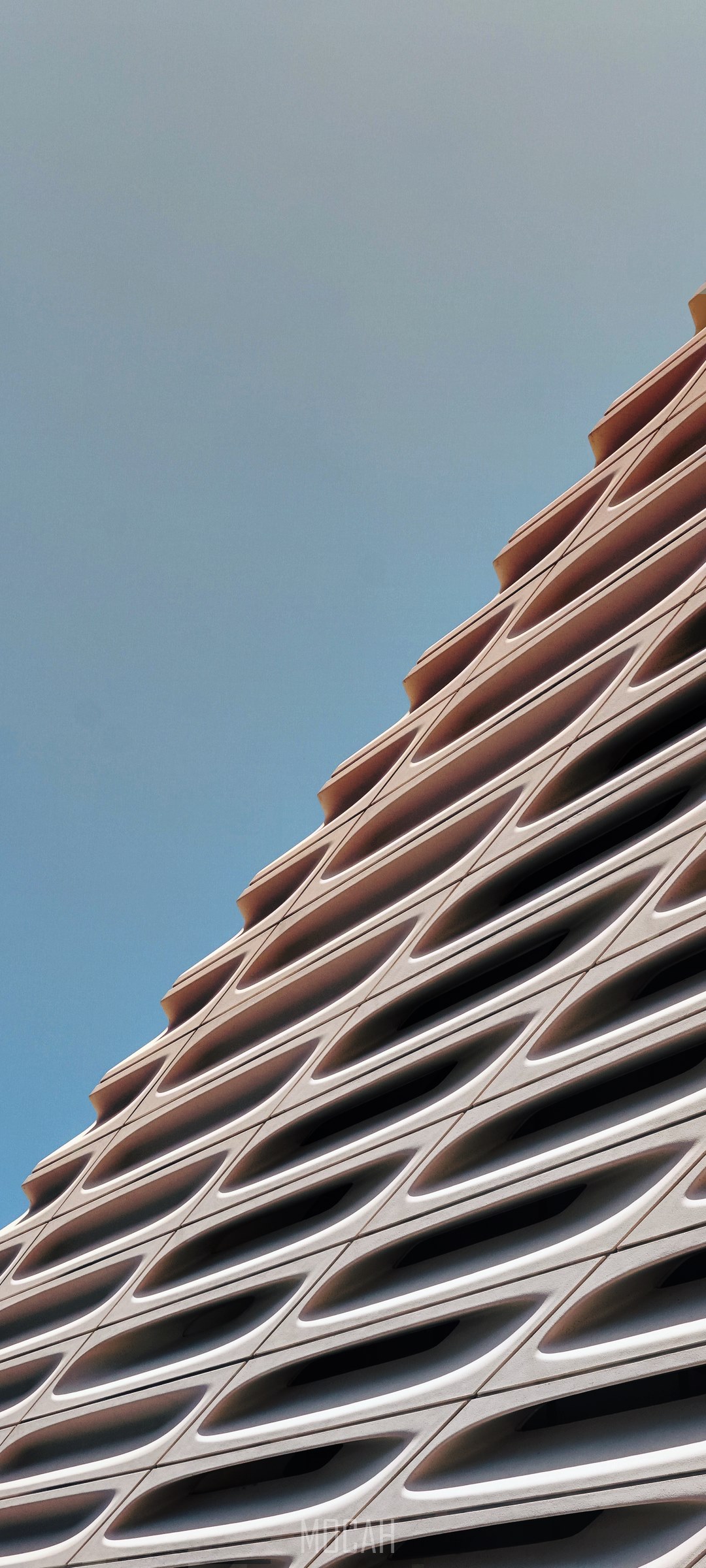 The Broad Museum architecture against blue sky HD Phone Wallpaper