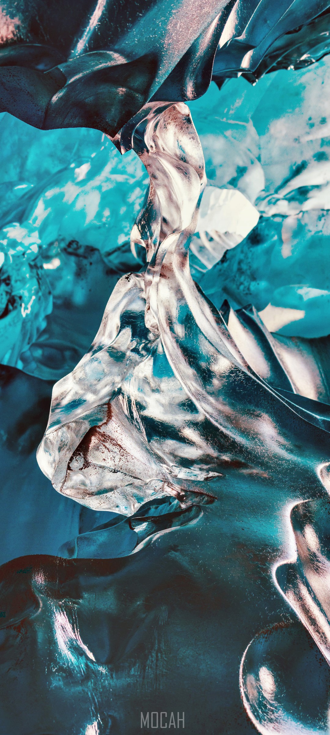 Abstract ice formations in blue and white HD Phone Wallpaper