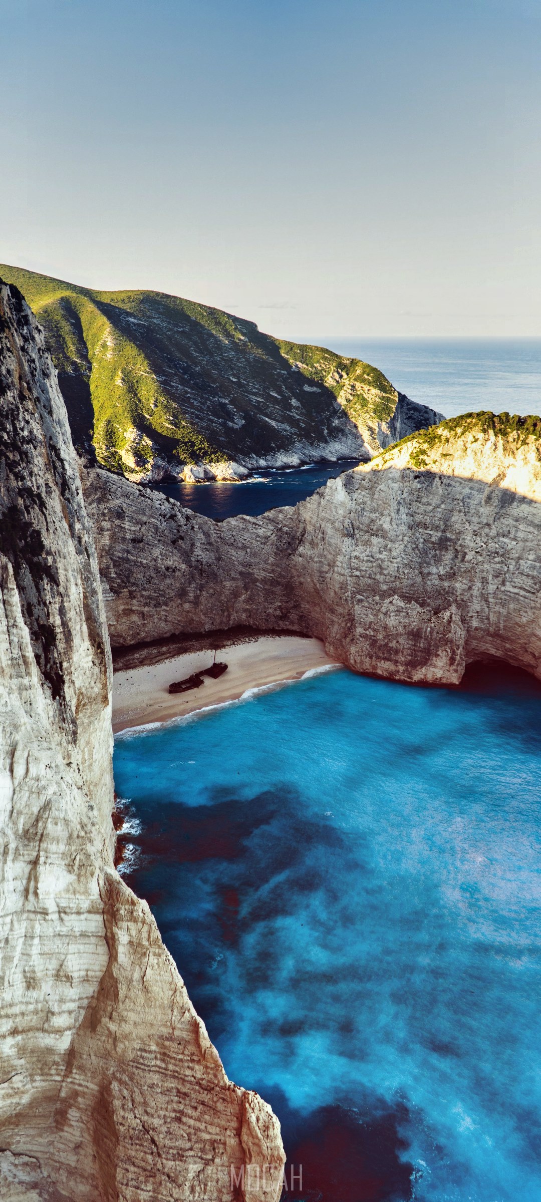 Navagio Bay Shipwreck from Cliff Overlook HD Phone Wallpaper