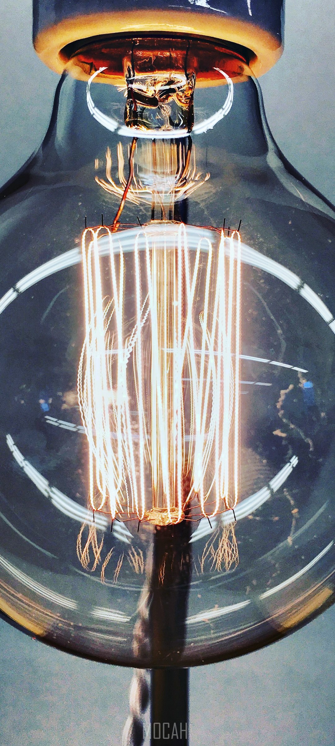 Close-up of an illuminated Edison light bulb HD Phone Wallpaper