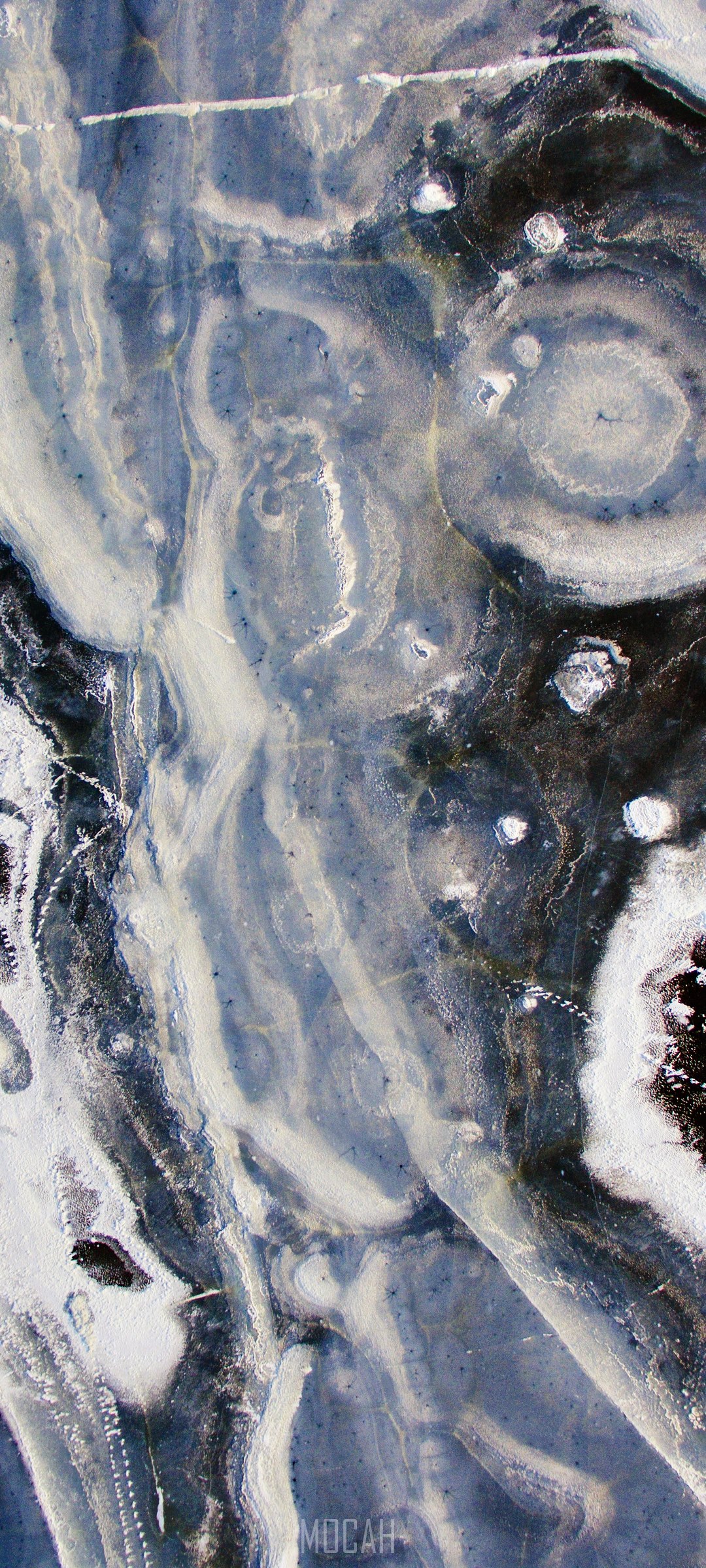 Frozen lake with abstract patterns HD Phone Wallpaper