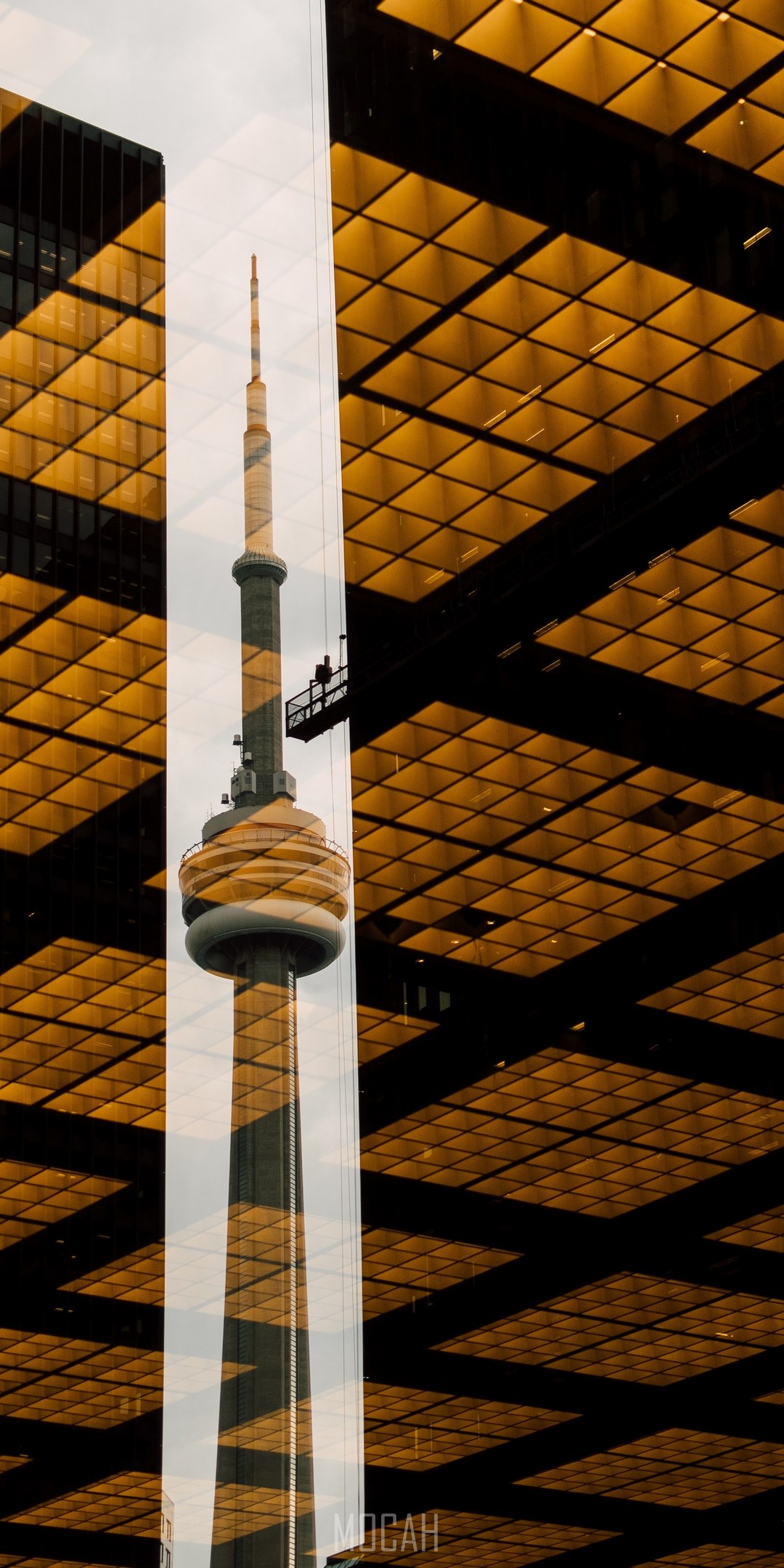 cn tower reflection glass and window hd, Motorola One background hd