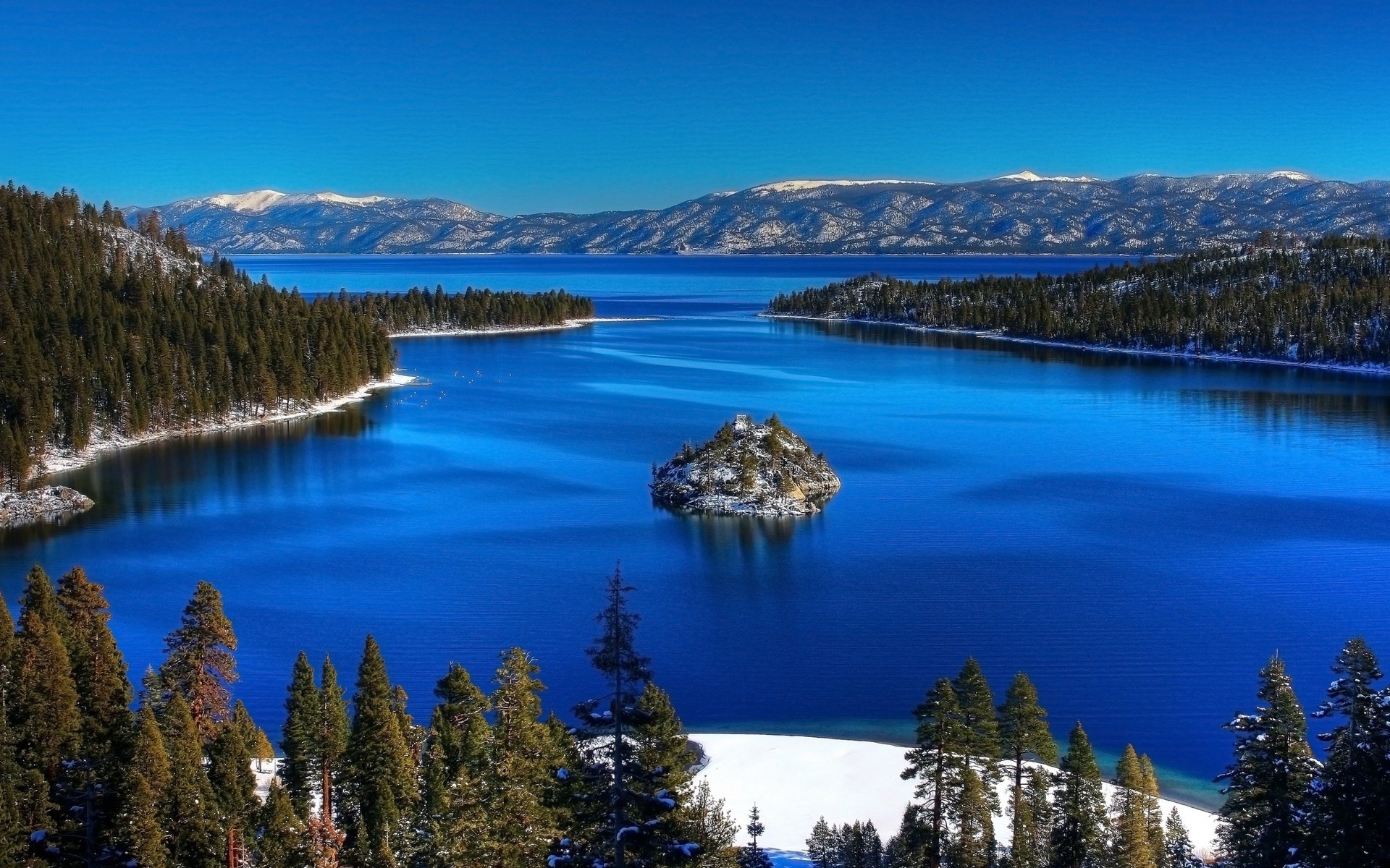 Emerald Bay, Lake Tahoe in Winter HD Wallpaper