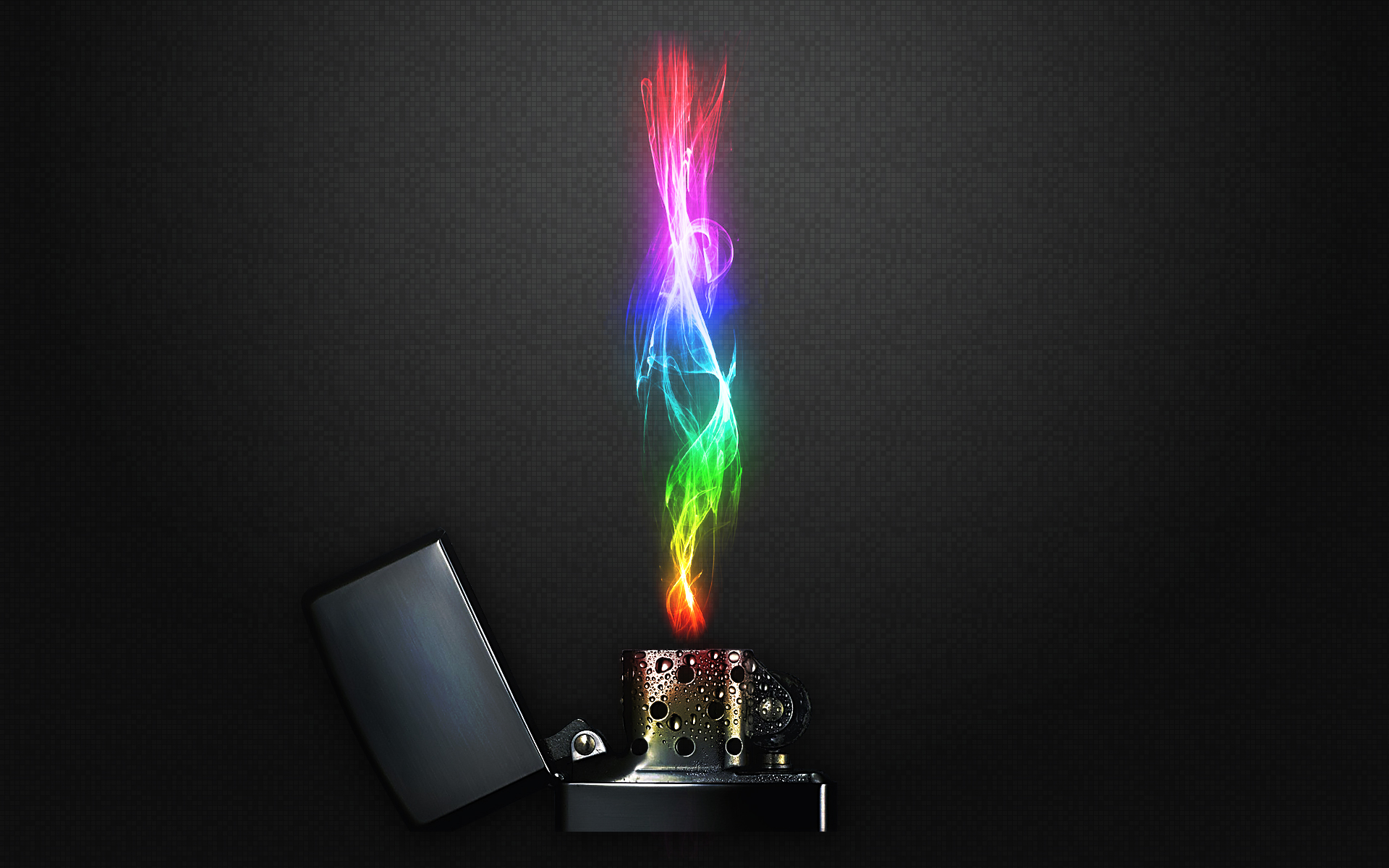 Lighter with rainbow colored flame HD Wallpaper