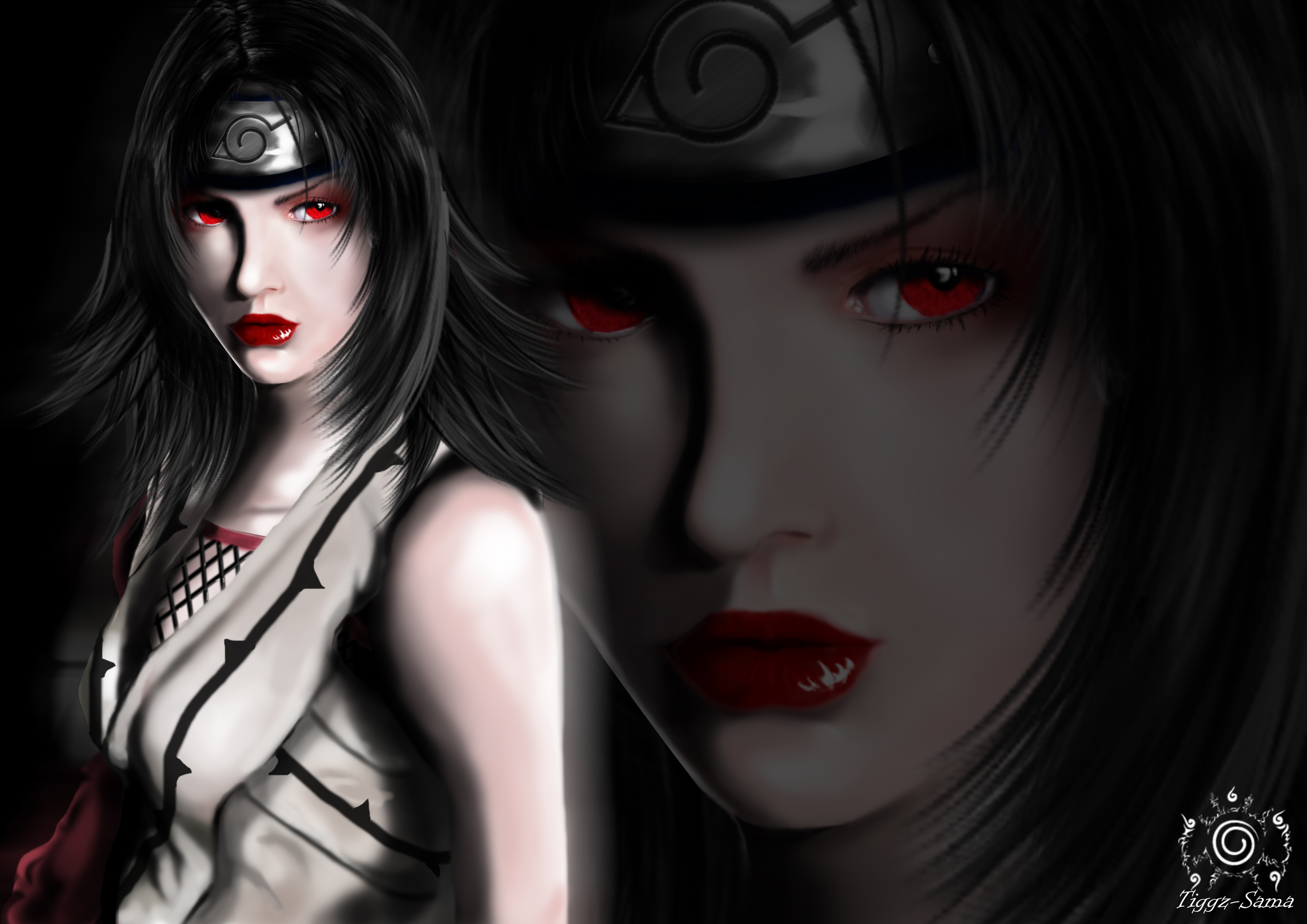 Kurenai Yūhi from Naruto with Red Eyes HD Wallpaper