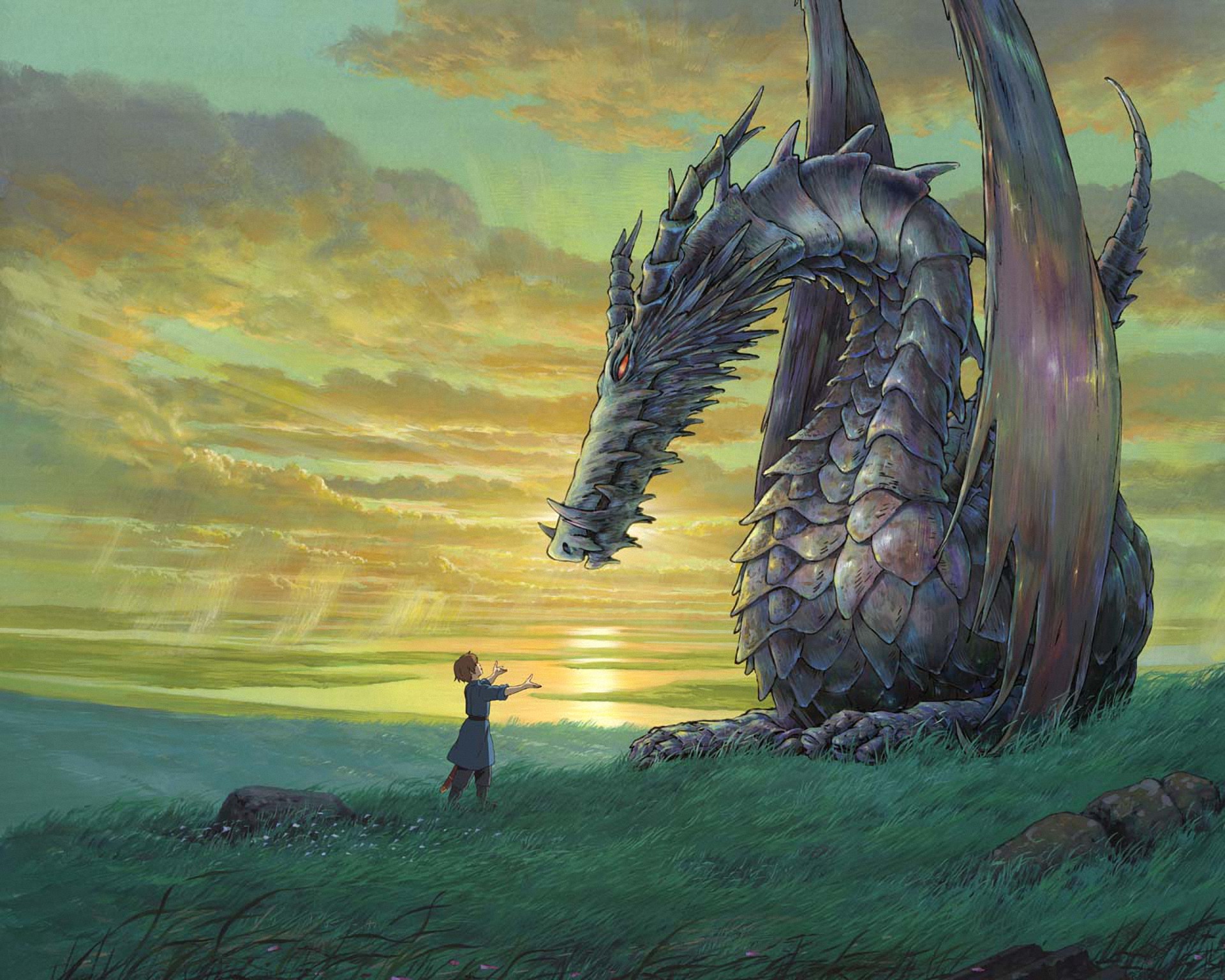 Dragon and child in Tales From Earthsea HD Wallpaper