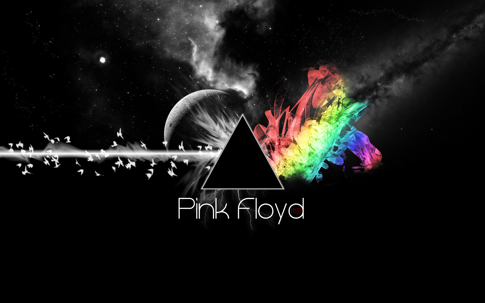 Pink Floyd prism and rainbow HD Wallpaper