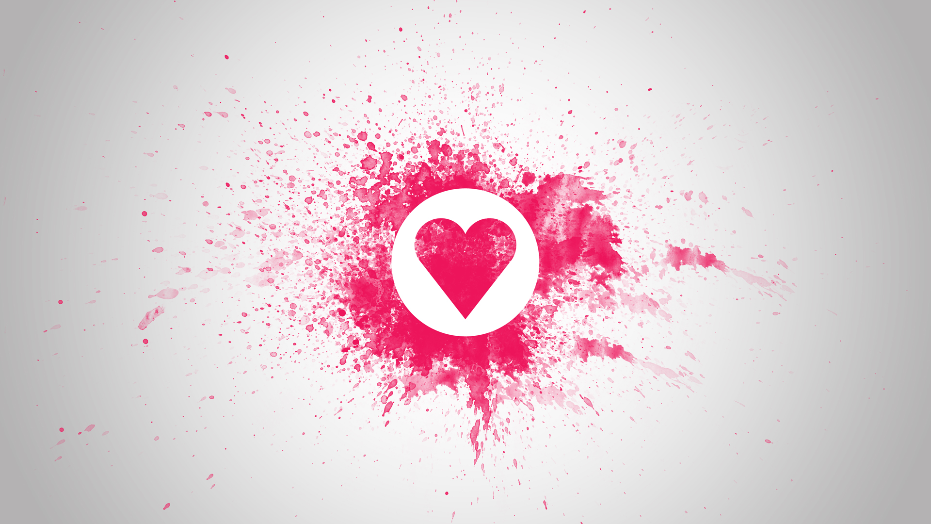 Pink heart splash HD Wallpaper