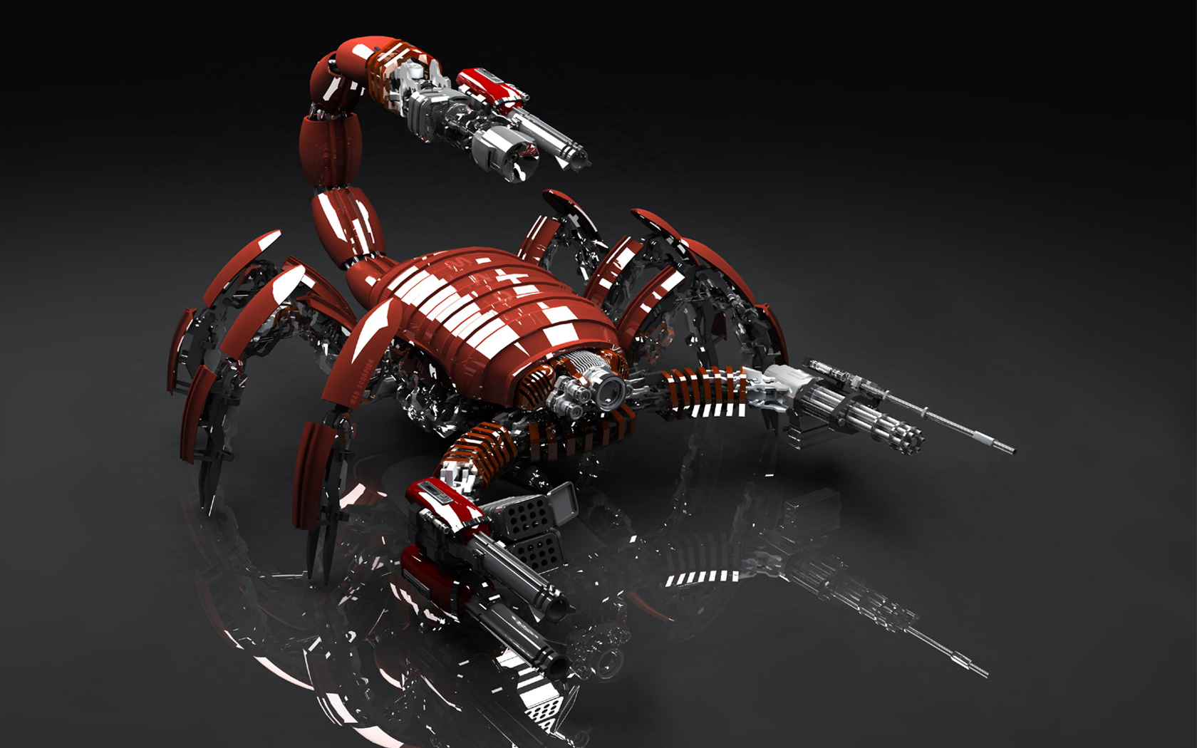 Mechanical Scorpion with Guns HD Wallpaper