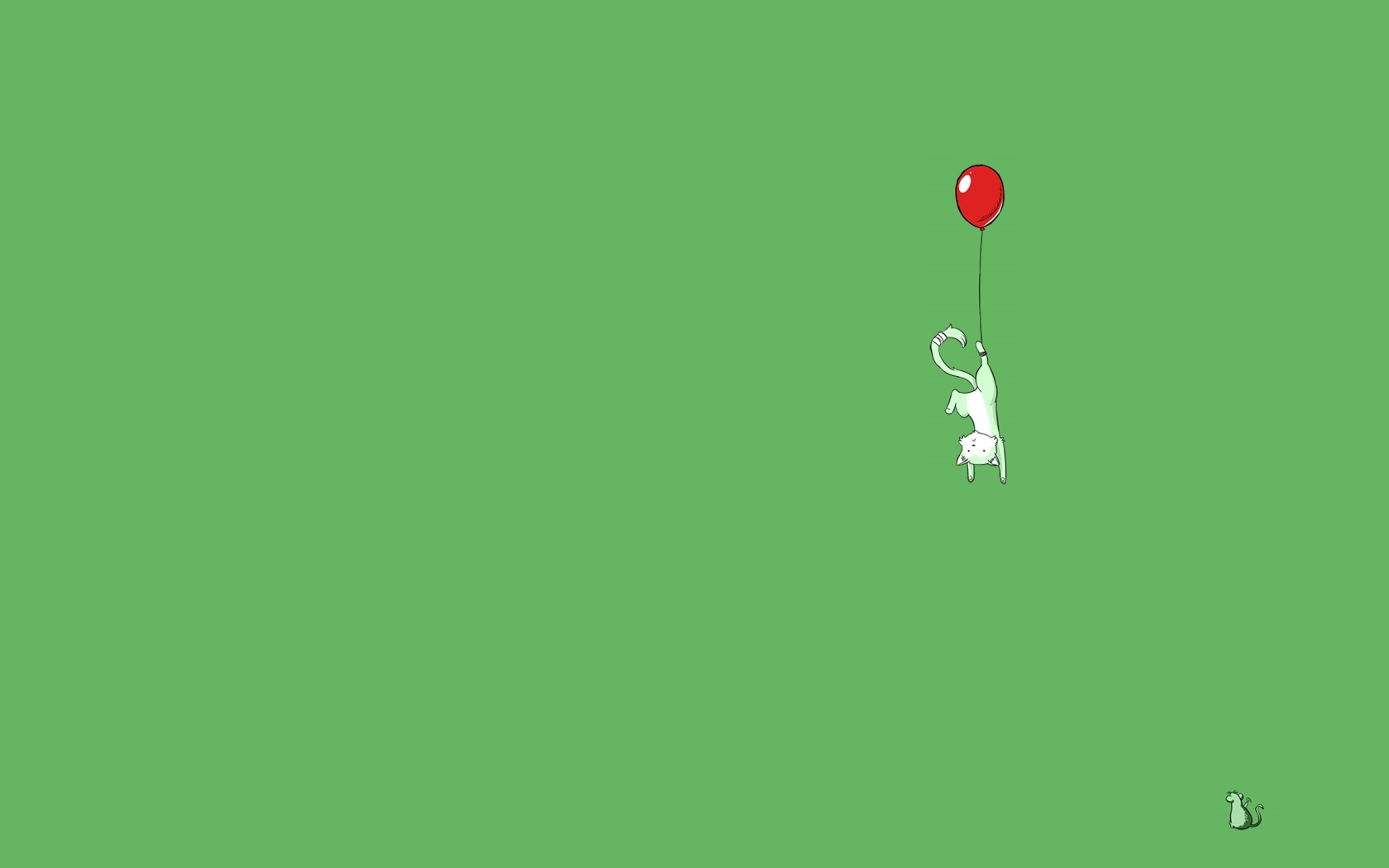 Cat hanging from a balloon HD Wallpaper