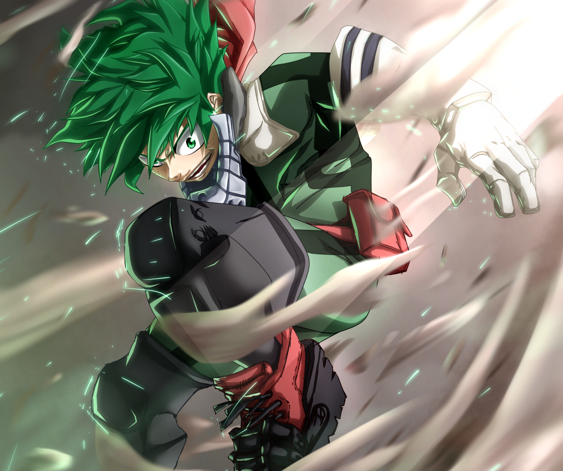 Izuku Midoriya from My Hero Academia in action HD Wallpaper