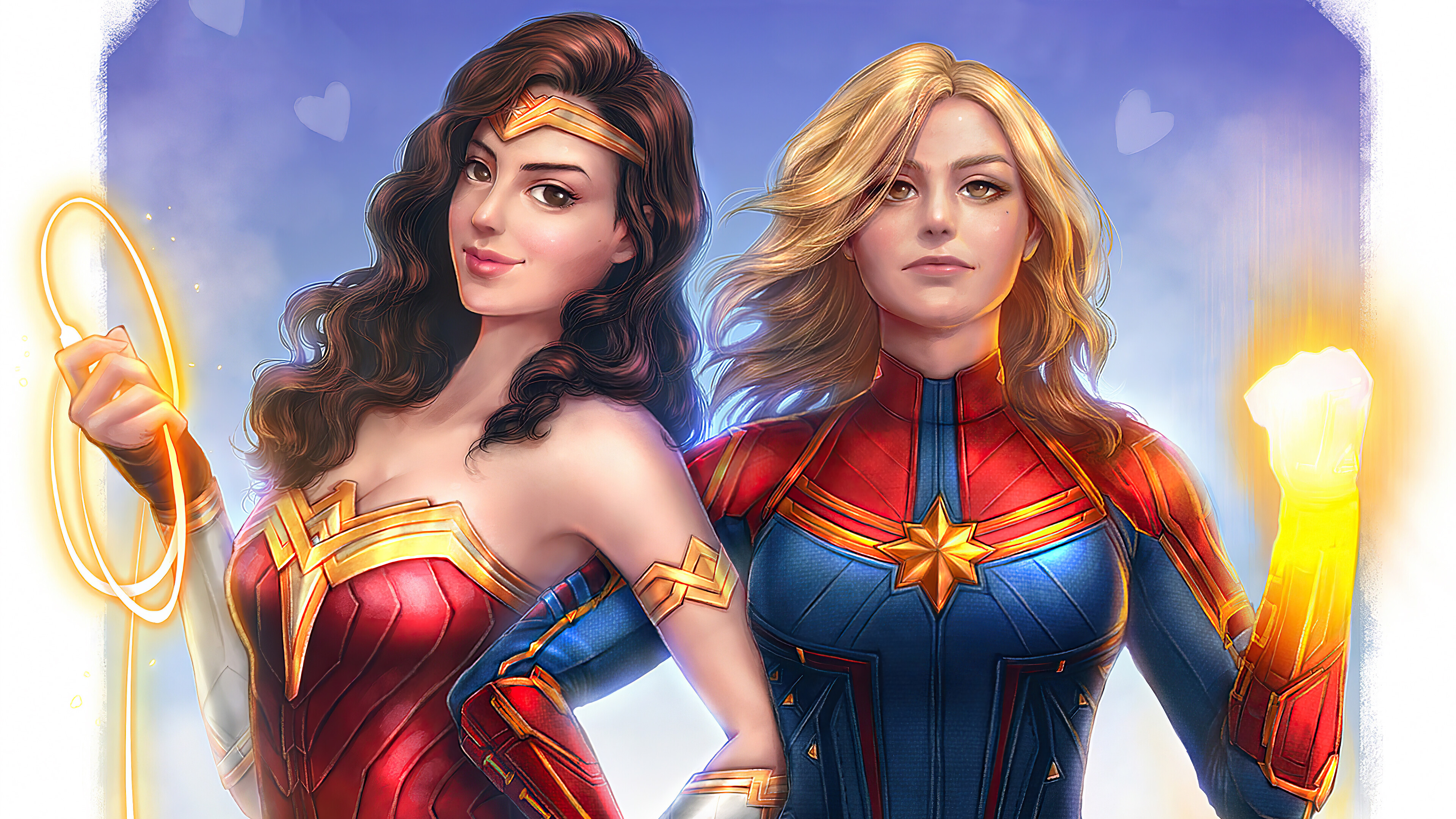 Wonder Woman and Captain Marvel 4K HD Wallpaper