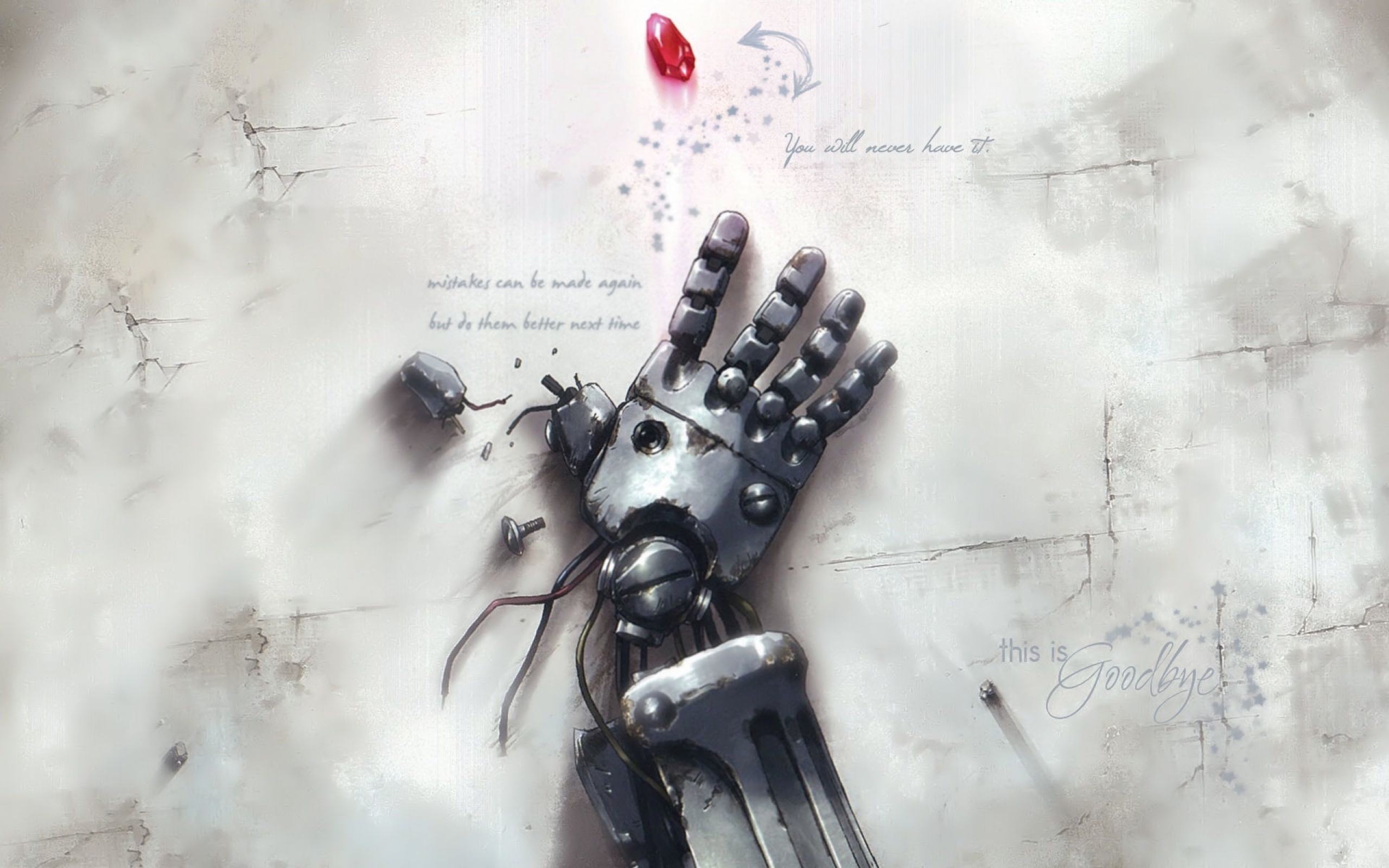 Edward Elric's automail arm from Fullmetal Alchemist HD Wallpaper