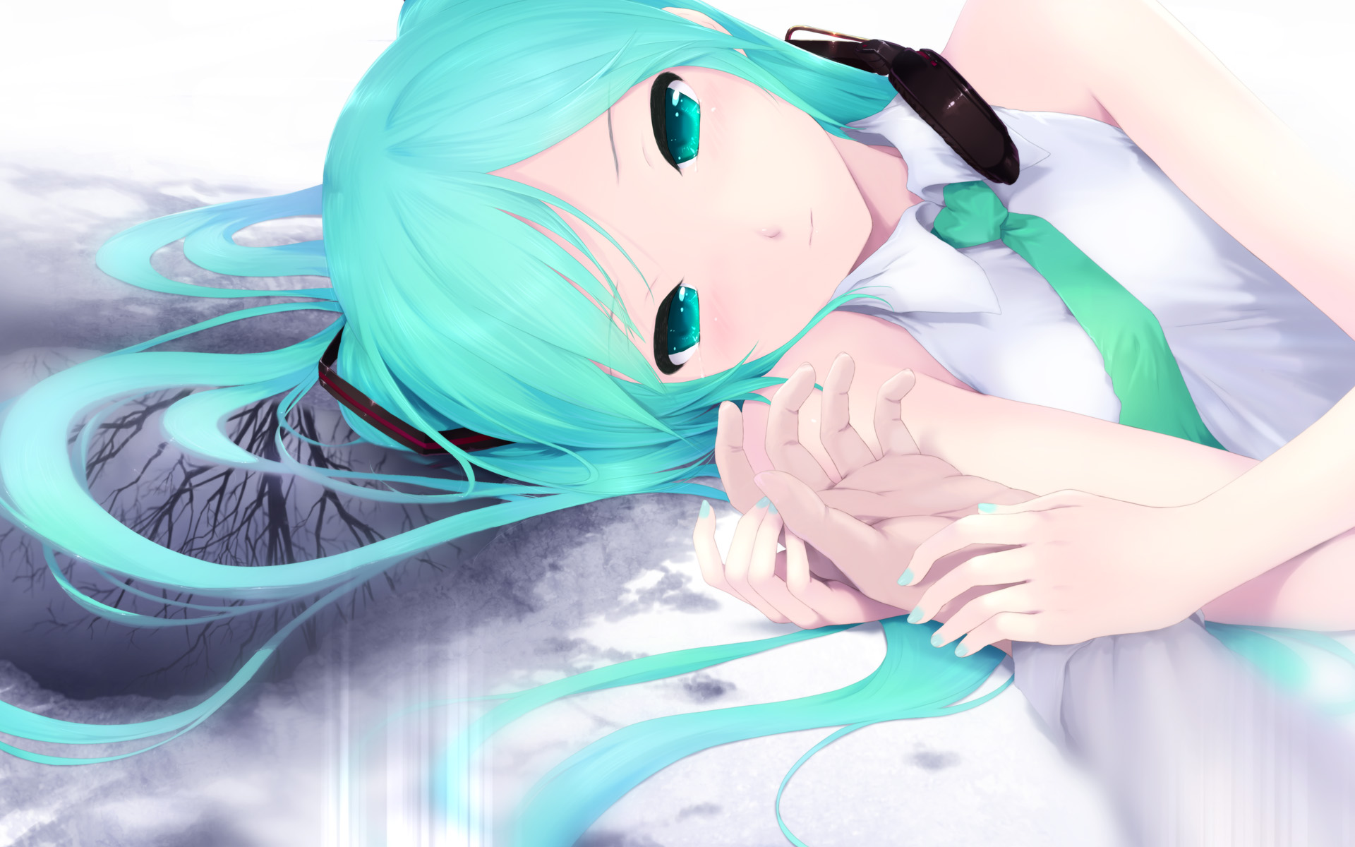 Hatsune Miku lying down HD Wallpaper