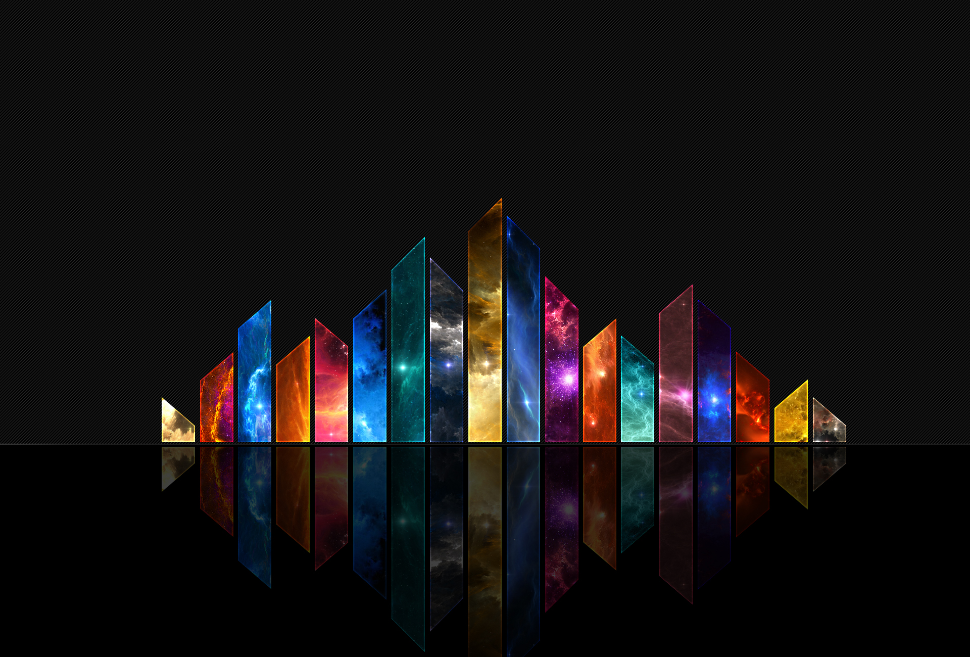 Abstract colorful geometric shapes with galaxy patterns HD Wallpaper
