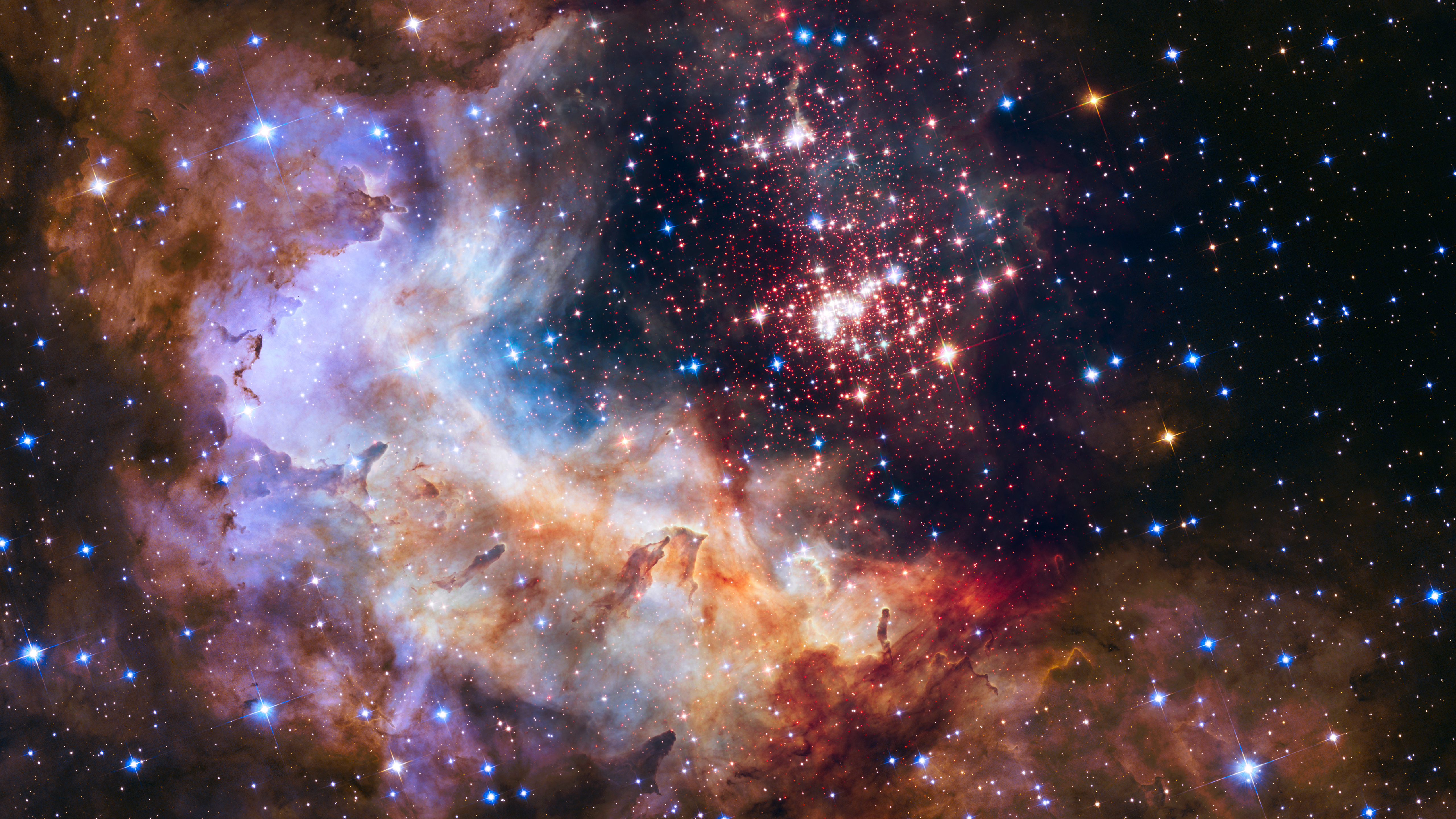 Nebula and Stars in Deep Space HD Wallpaper