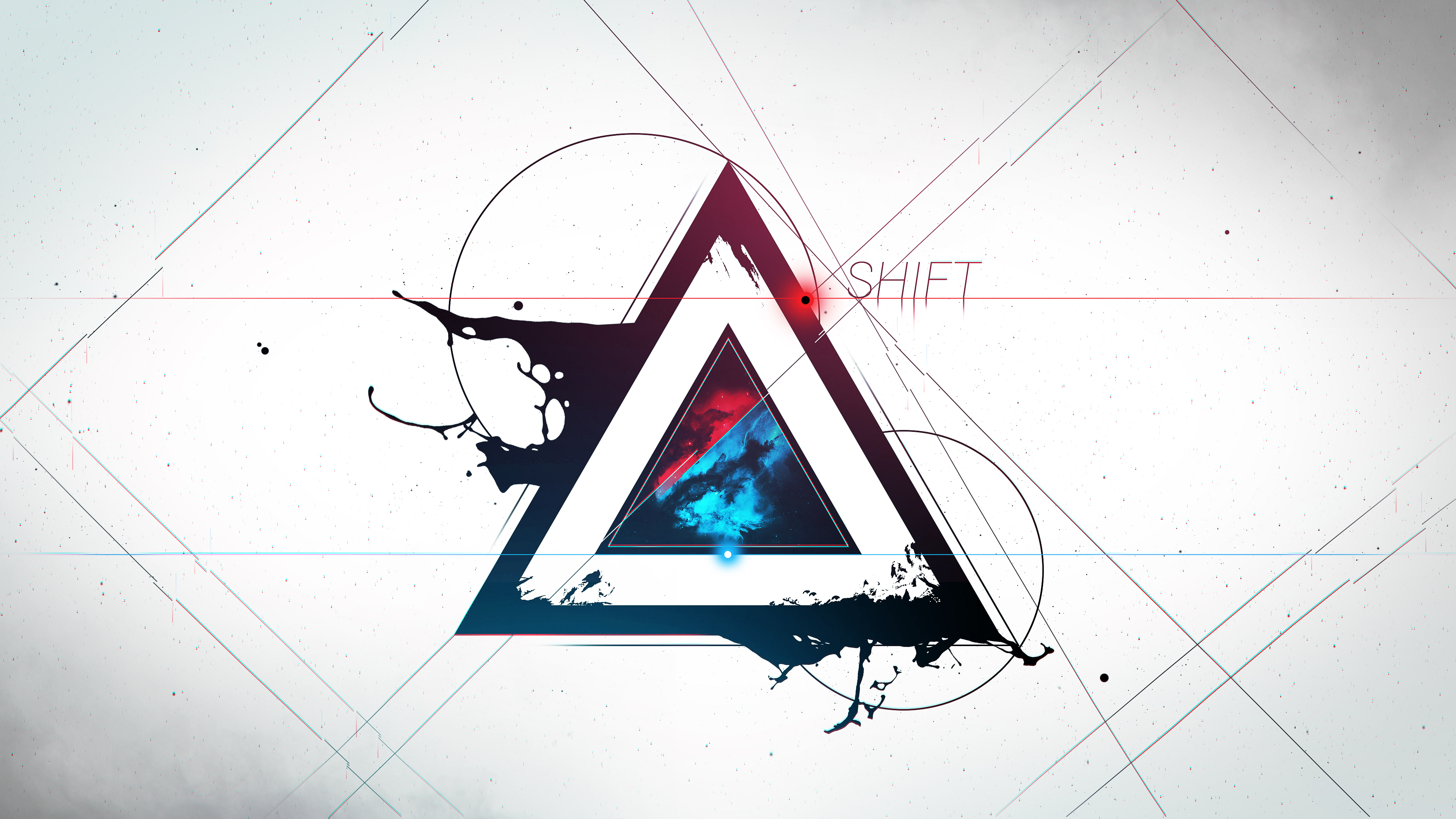 Abstract Geometric Design with "SHIFT" Text HD Wallpaper