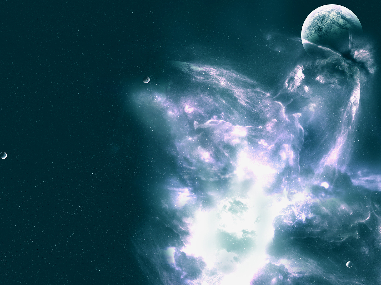Planets and Nebula in Sci-Fi Space HD Wallpaper