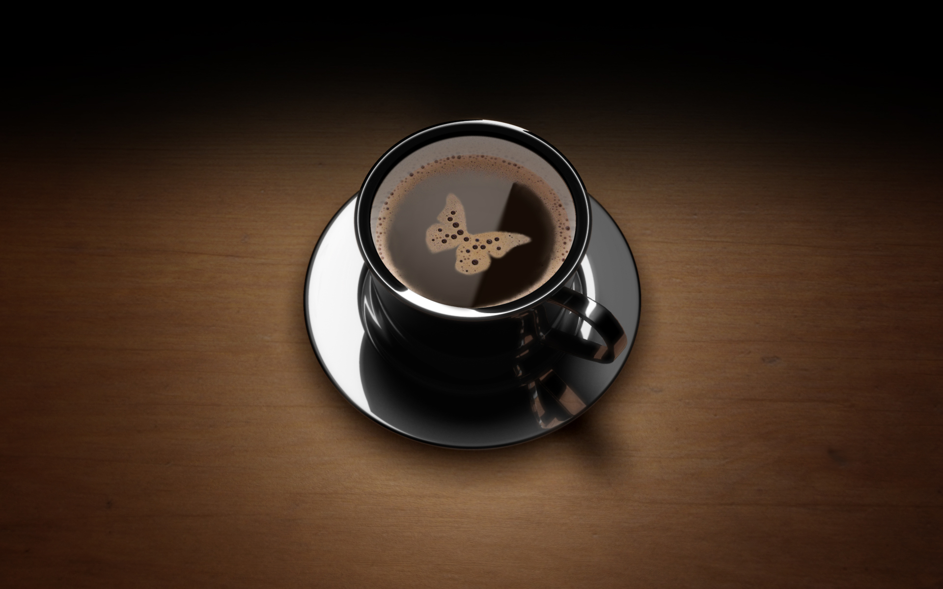 Butterfly in Coffee HD Wallpaper