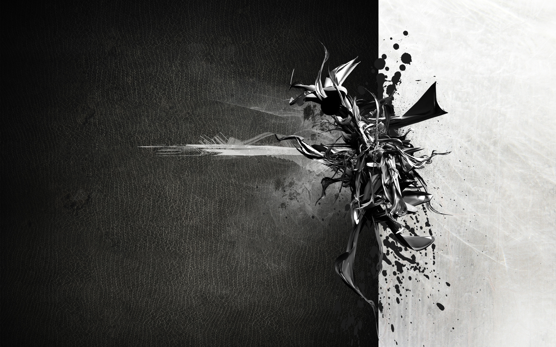 Abstract Black and White CGI Art HD Wallpaper