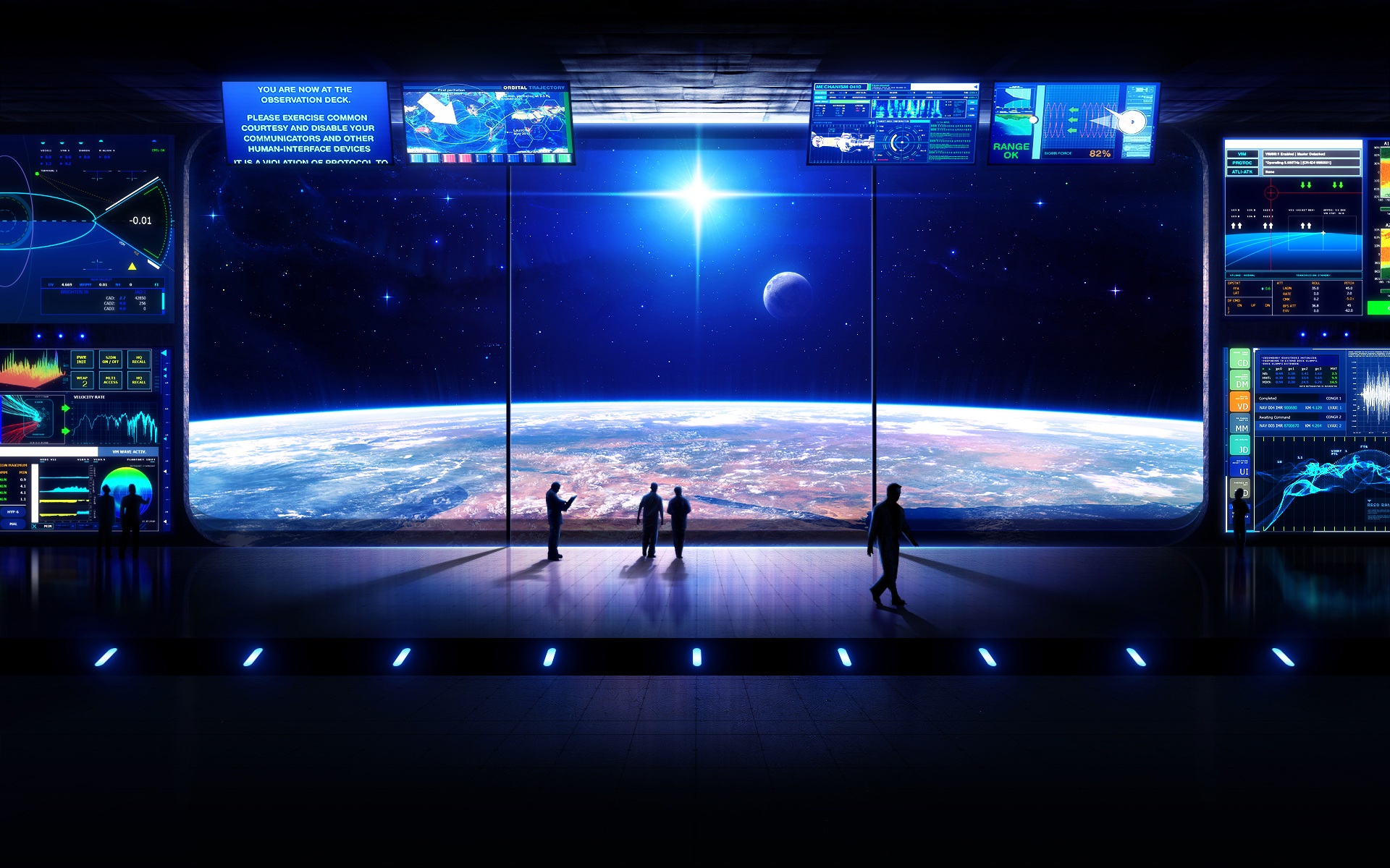 Star Trek Bridge View of Futuristic Space Observatory HD Wallpaper