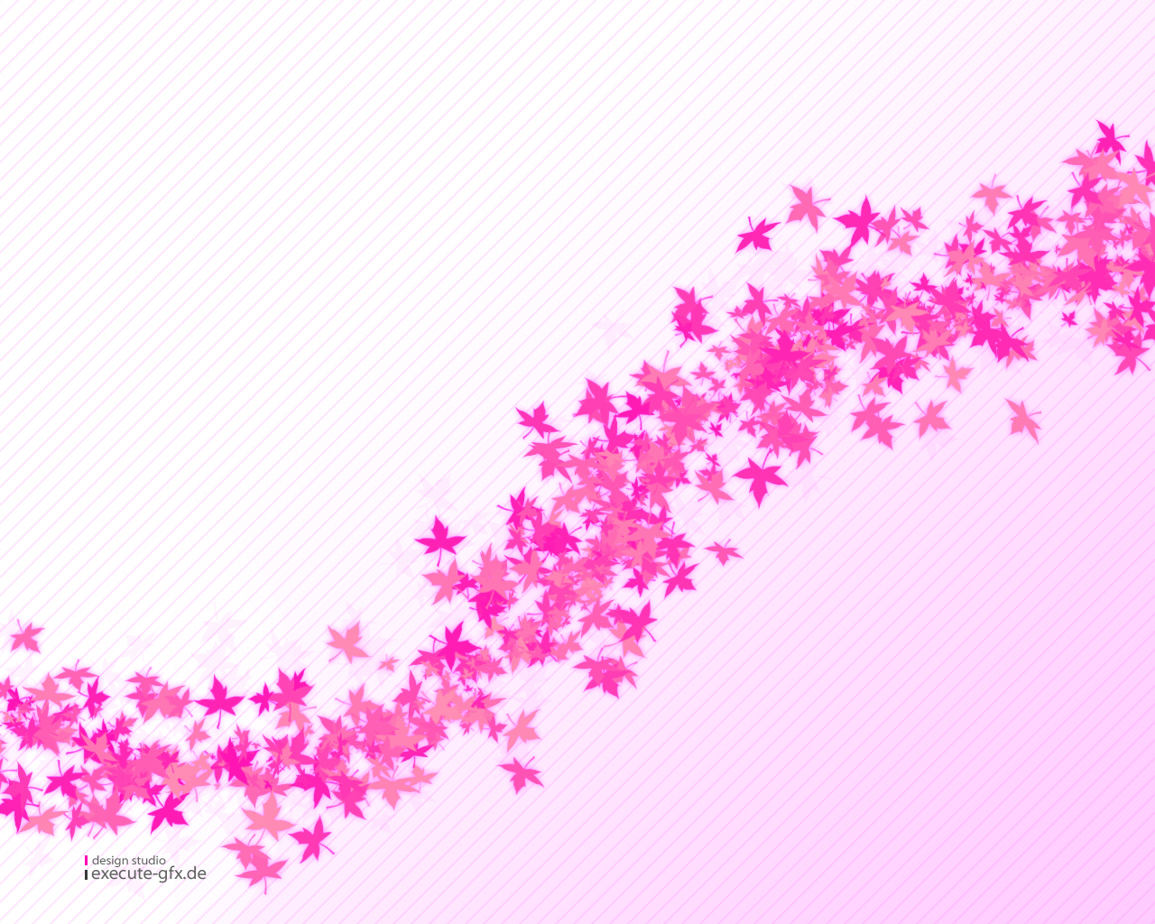 Pink leaves on a pink striped background HD Wallpaper