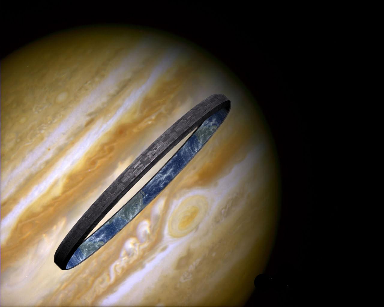 Halo ring orbiting Jupiter HD Wallpaper