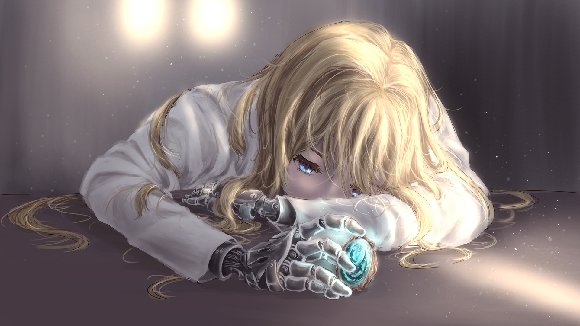 Violet Evergarden with a mechanical arm HD Wallpaper