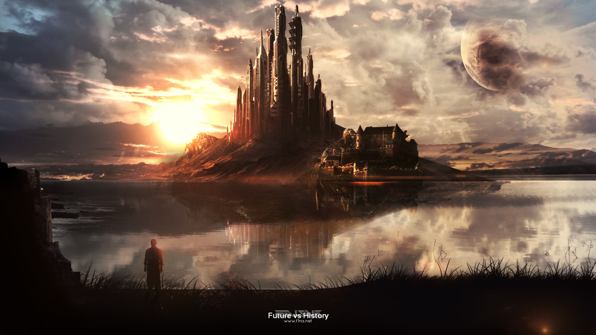 Future Vs. History Digital Art HD Wallpaper