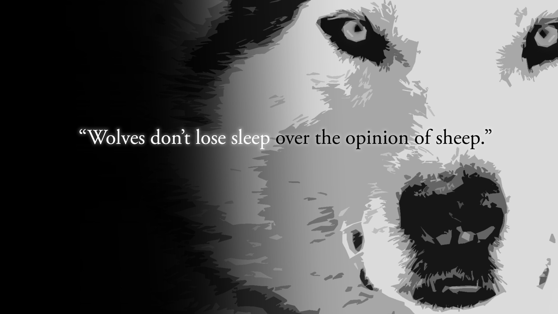 Wolf quote on black and white background HD Wallpaper