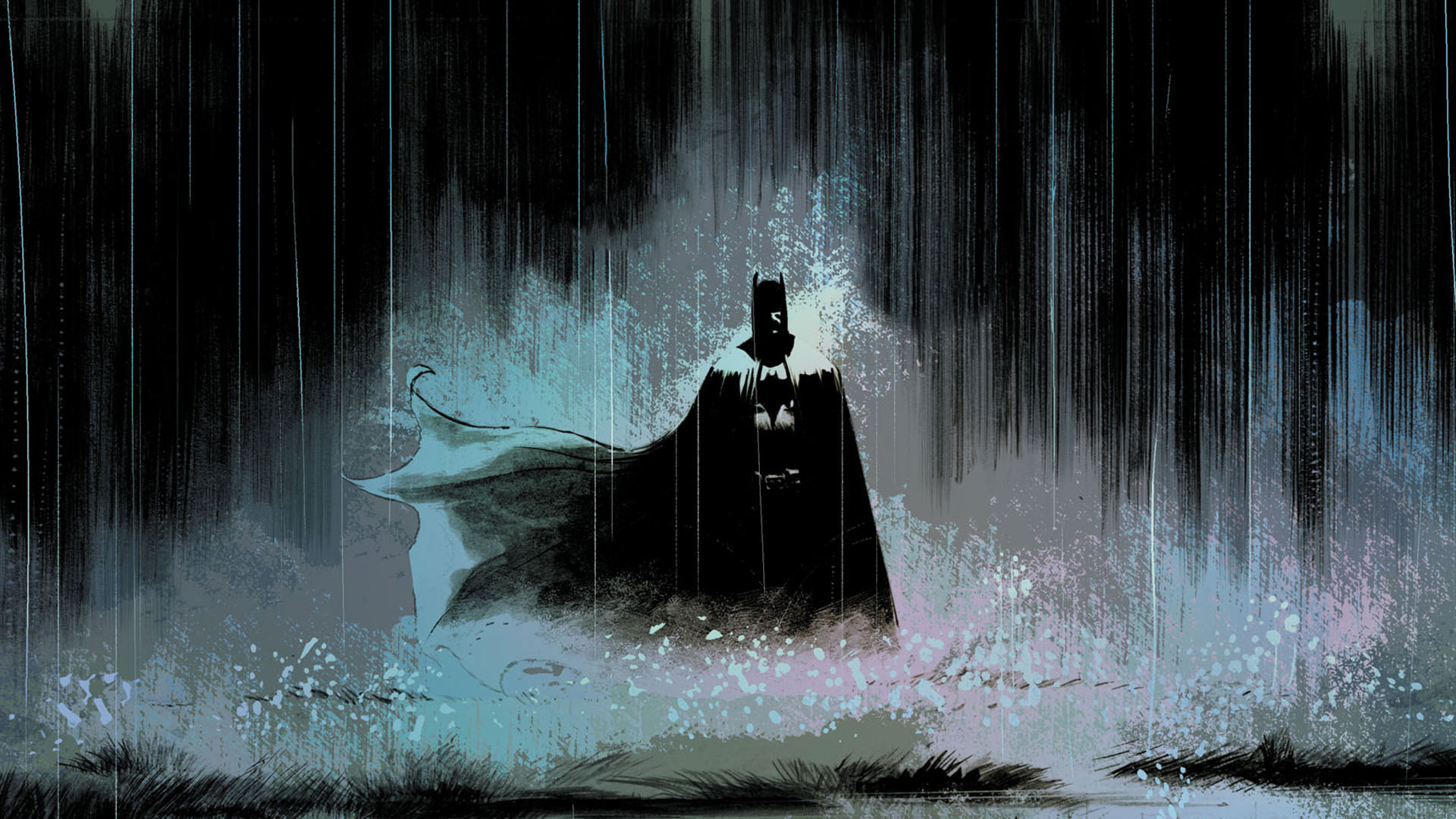 Batman in the rain HD Wallpaper