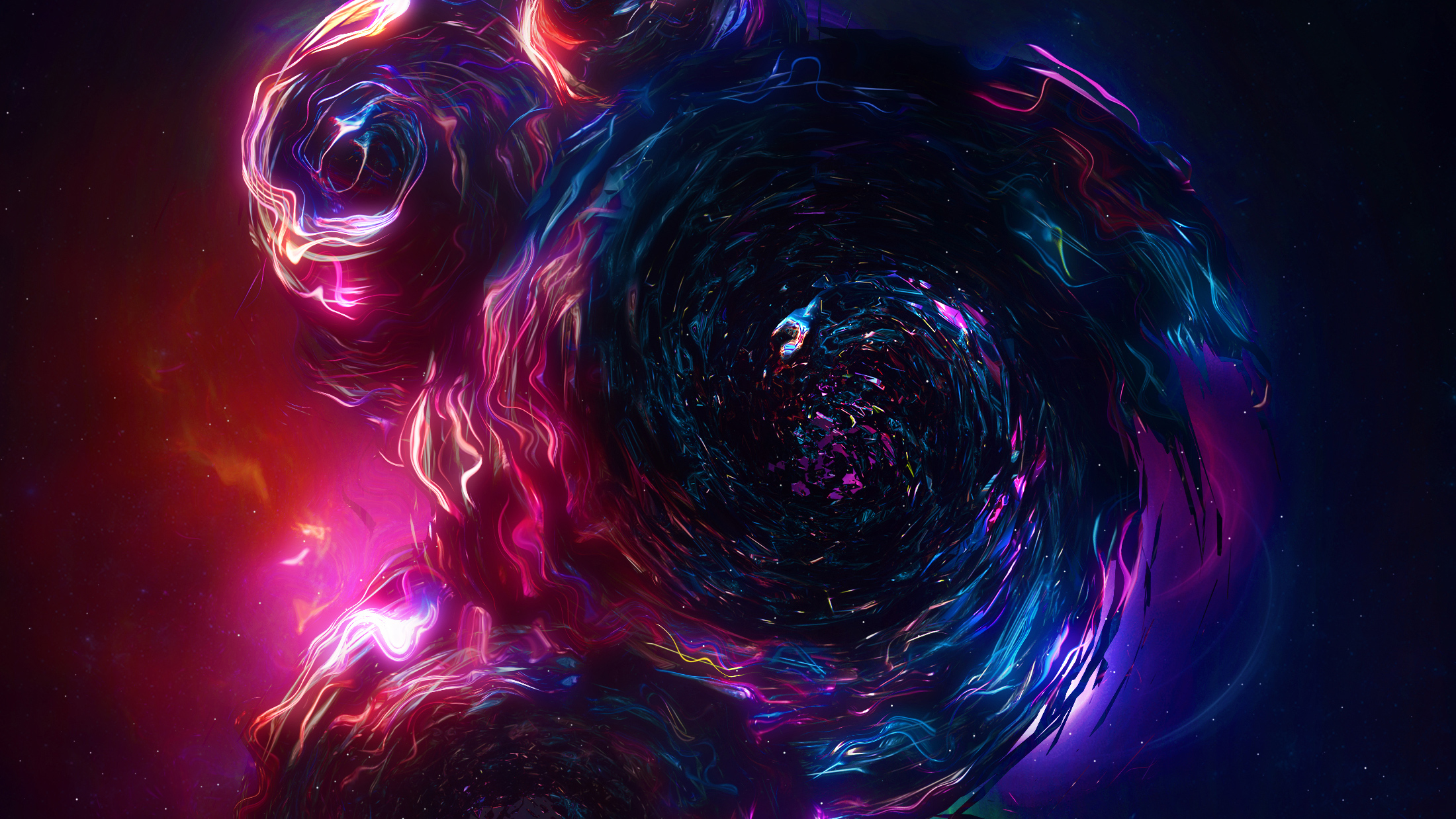 Abstract swirling cosmic nebula with vibrant colors HD Wallpaper