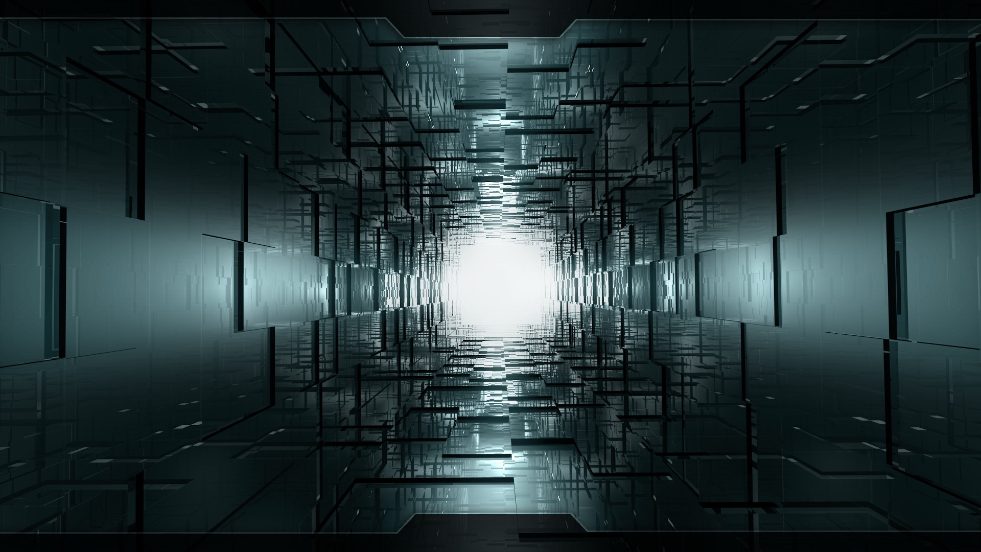 Abstract futuristic tunnel with glowing light HD Wallpaper
