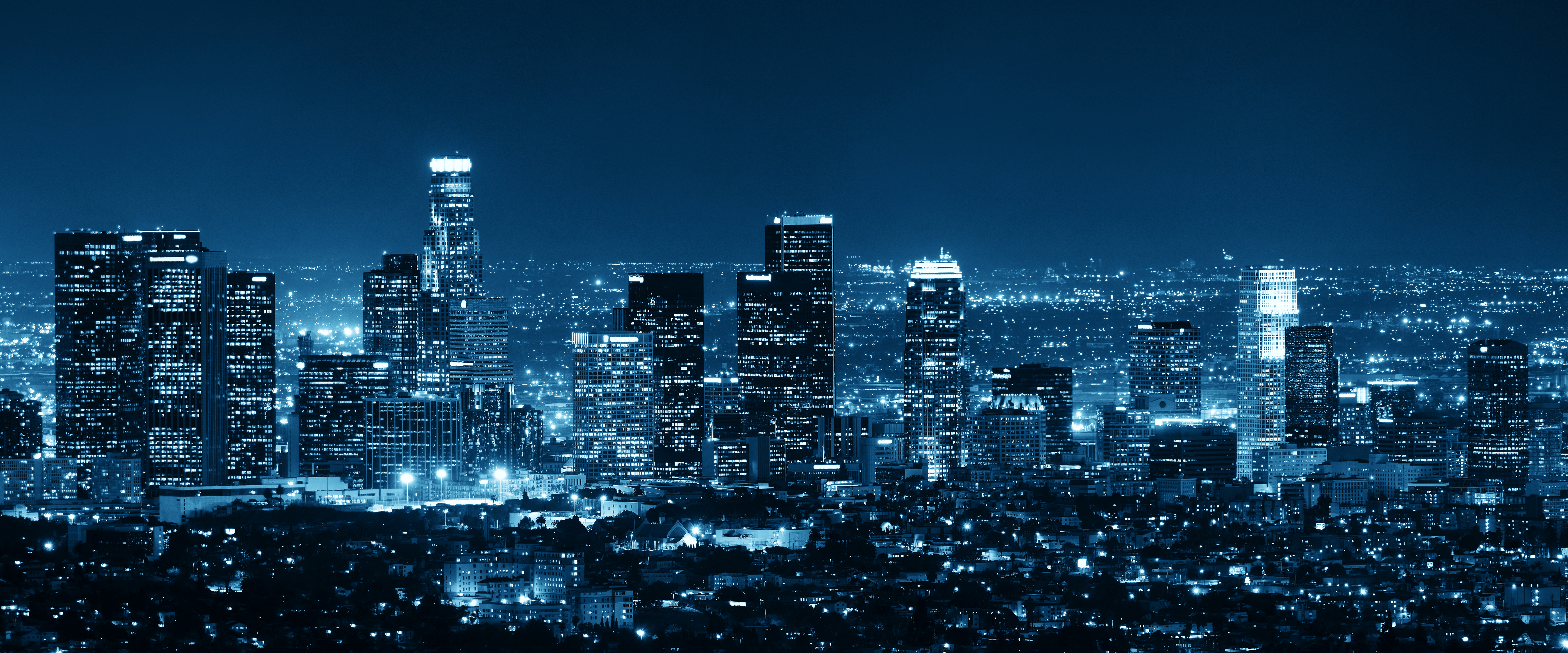 Los Angeles cityscape at night HD Wallpaper