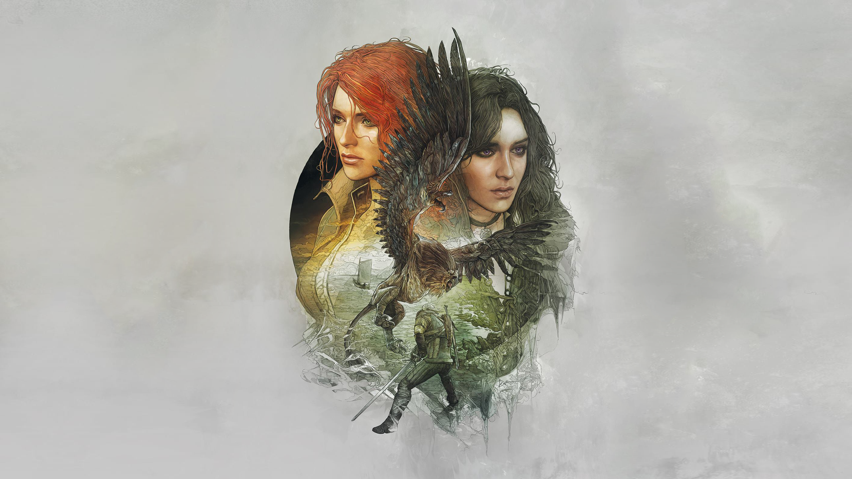 Triss Merigold and Yennefer of Vengerberg from The Witcher HD Wallpaper