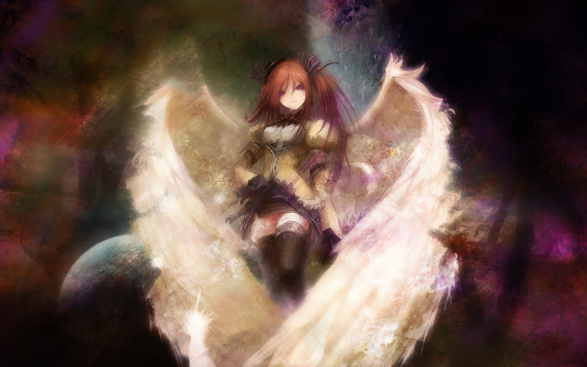 Anime Girl with Wings HD Wallpaper