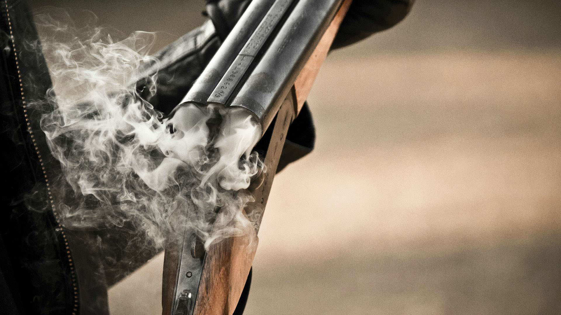 Shotgun with Smoke HD Wallpaper