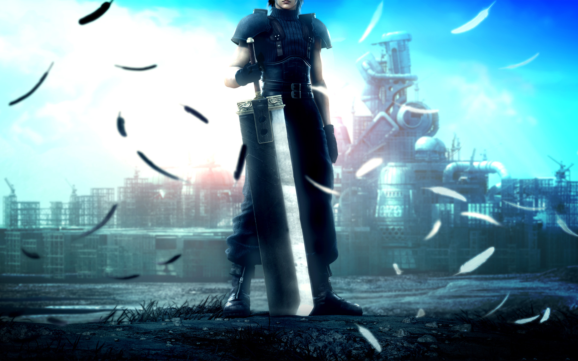 Zack Fair from Final Fantasy with Feathers HD Wallpaper