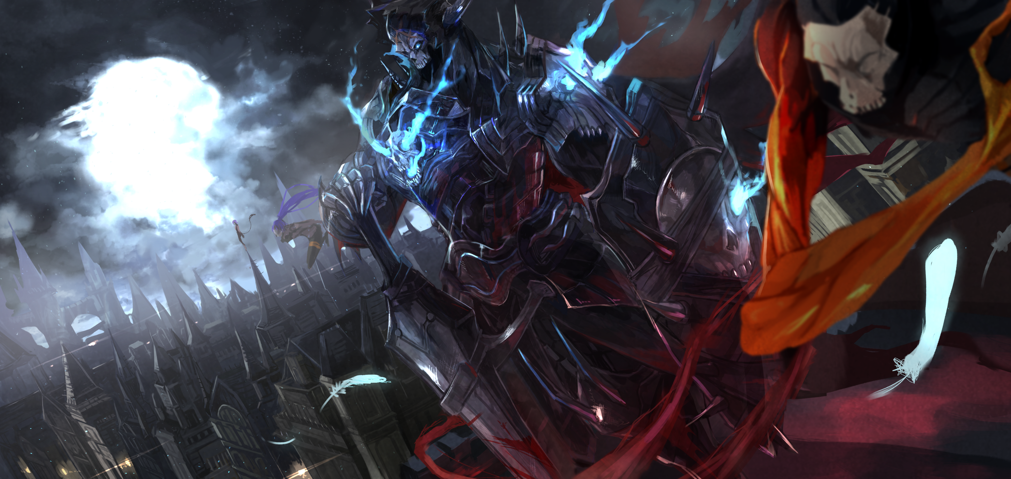 King Hassan from Fate/Grand Order in a dark city HD Wallpaper