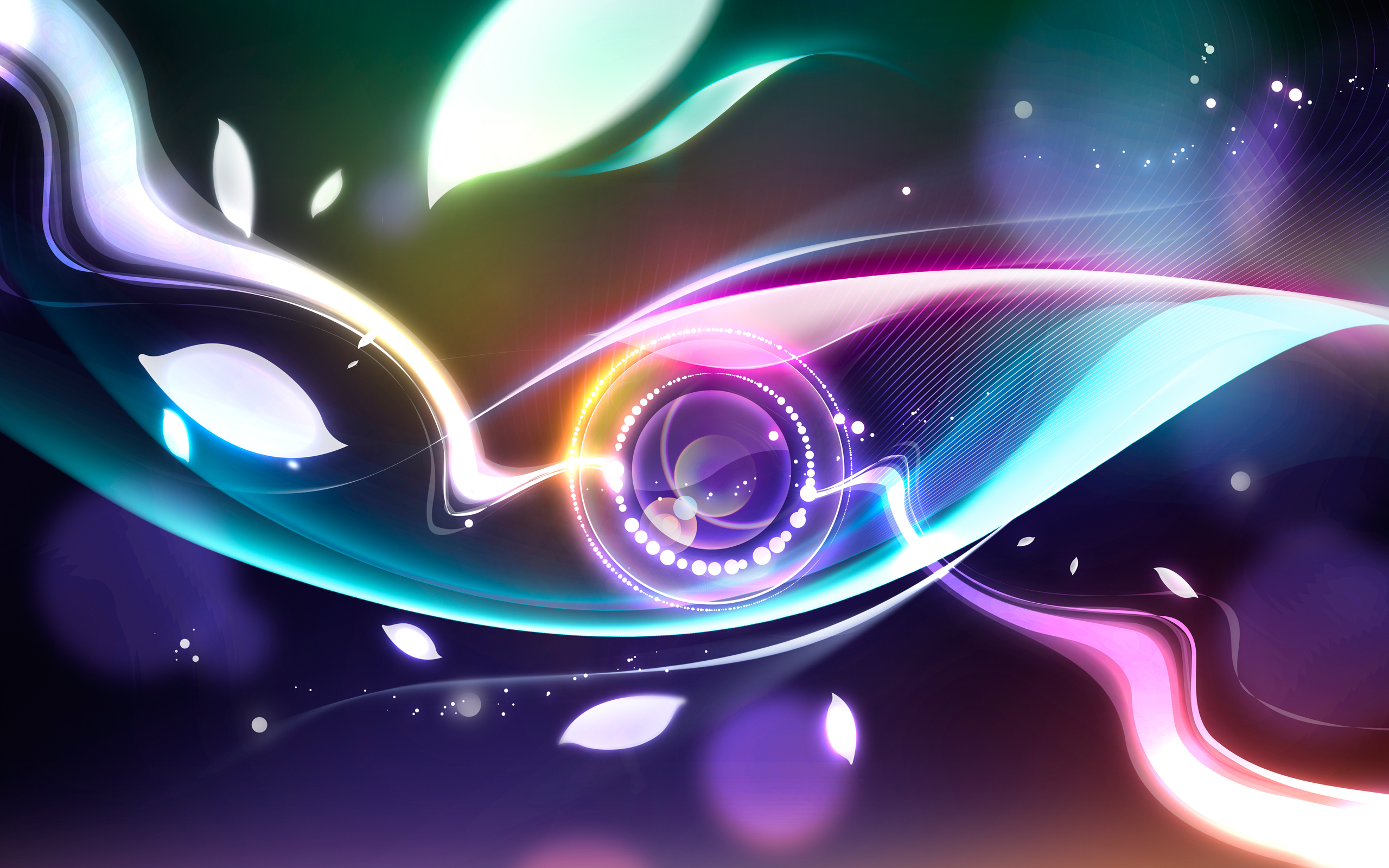 Abstract colorful light streaks and bokeh HD Wallpaper