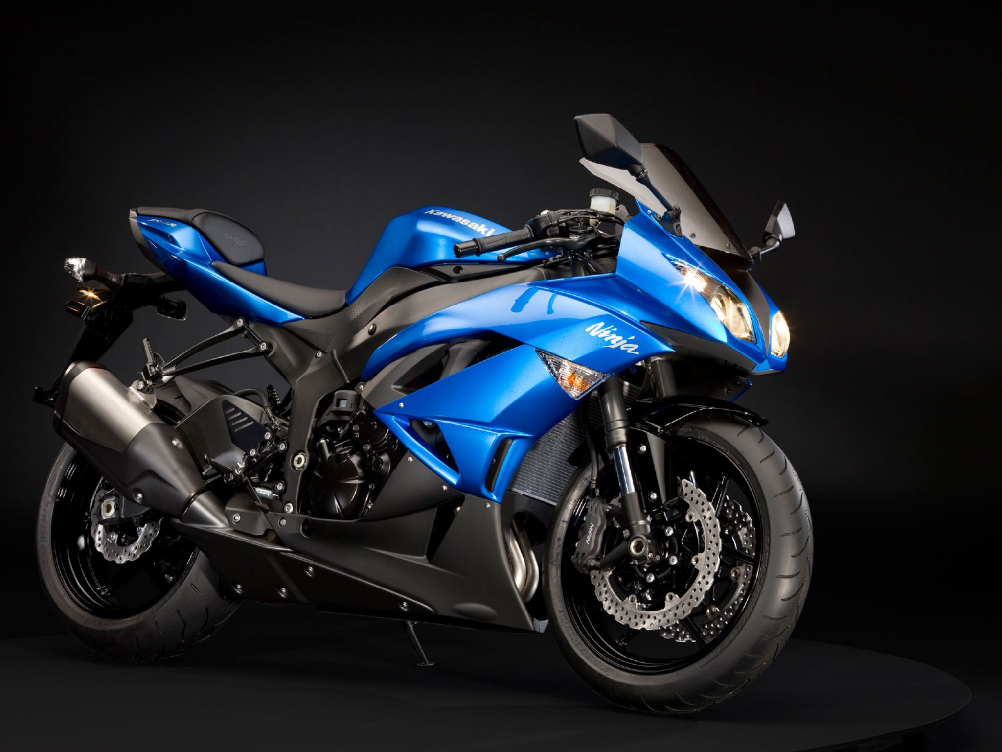 Blue Kawasaki Ninja Motorcycle HD Wallpaper