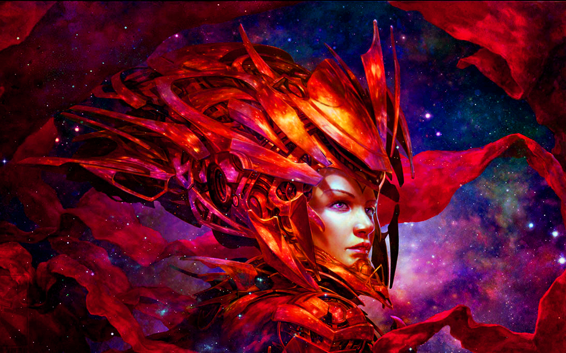 Star Princess in Cosmic Armor HD Wallpaper