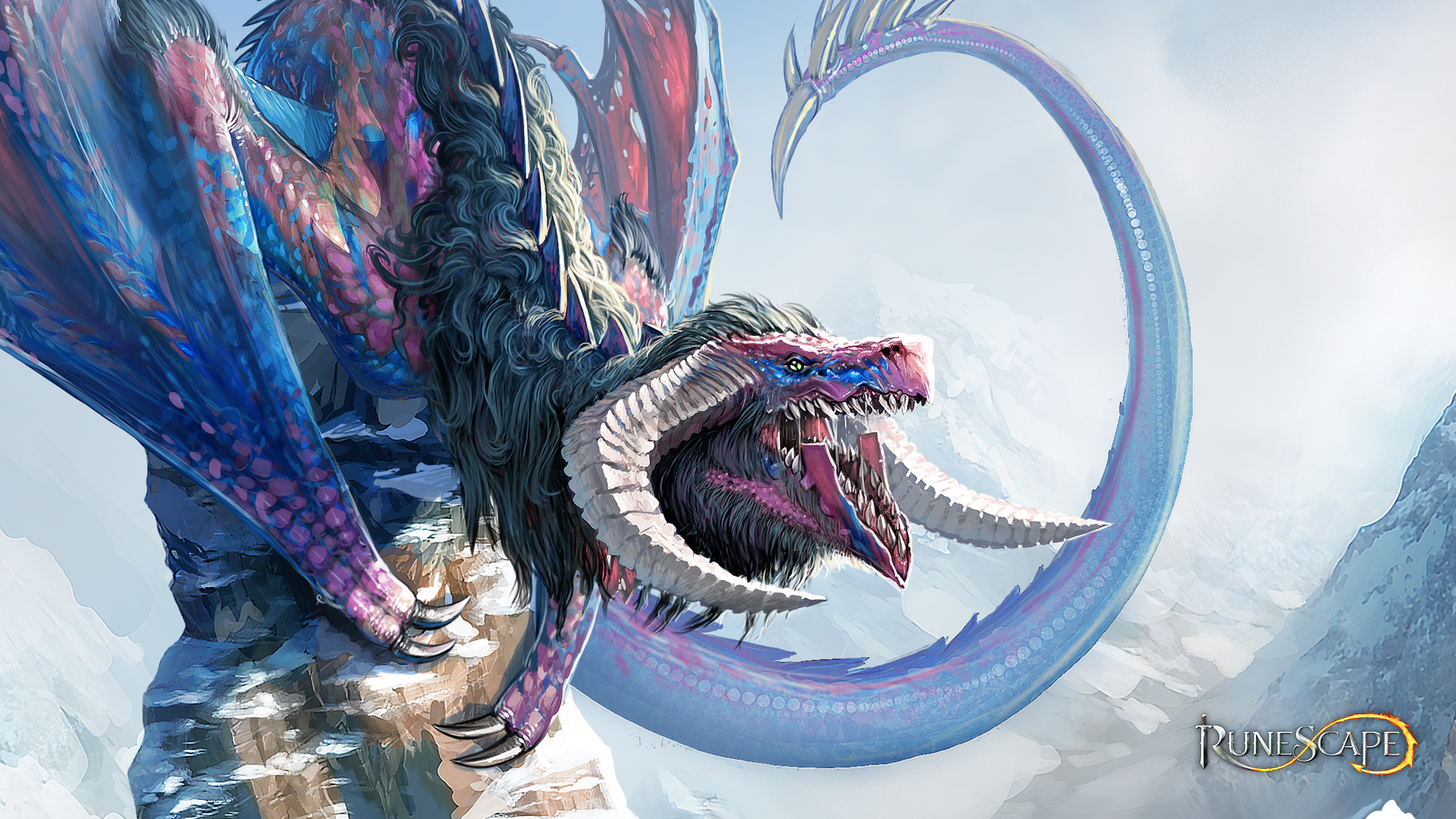 Runescape Wyvern in Snowy Mountains HD Wallpaper