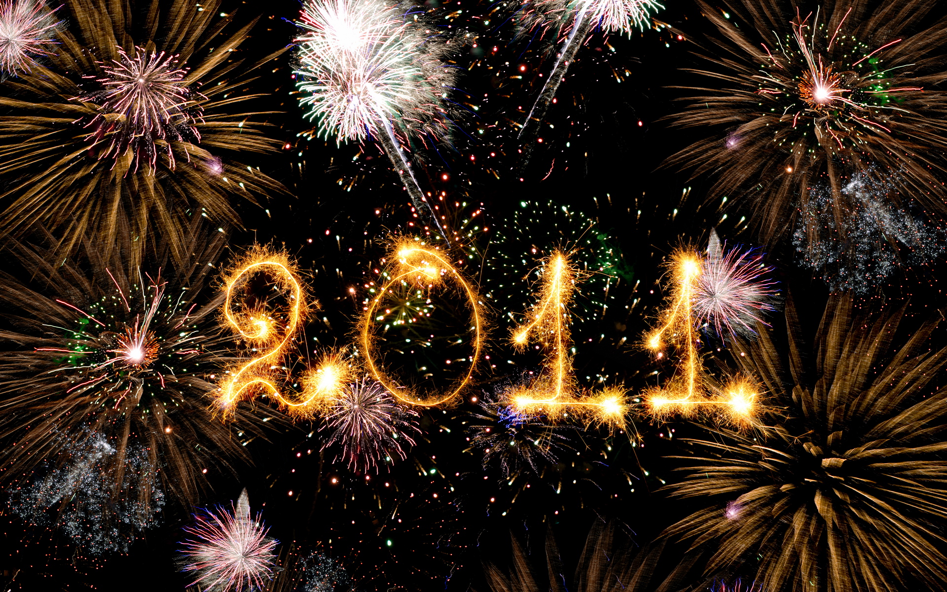 New Year 2011 Fireworks HD Wallpaper