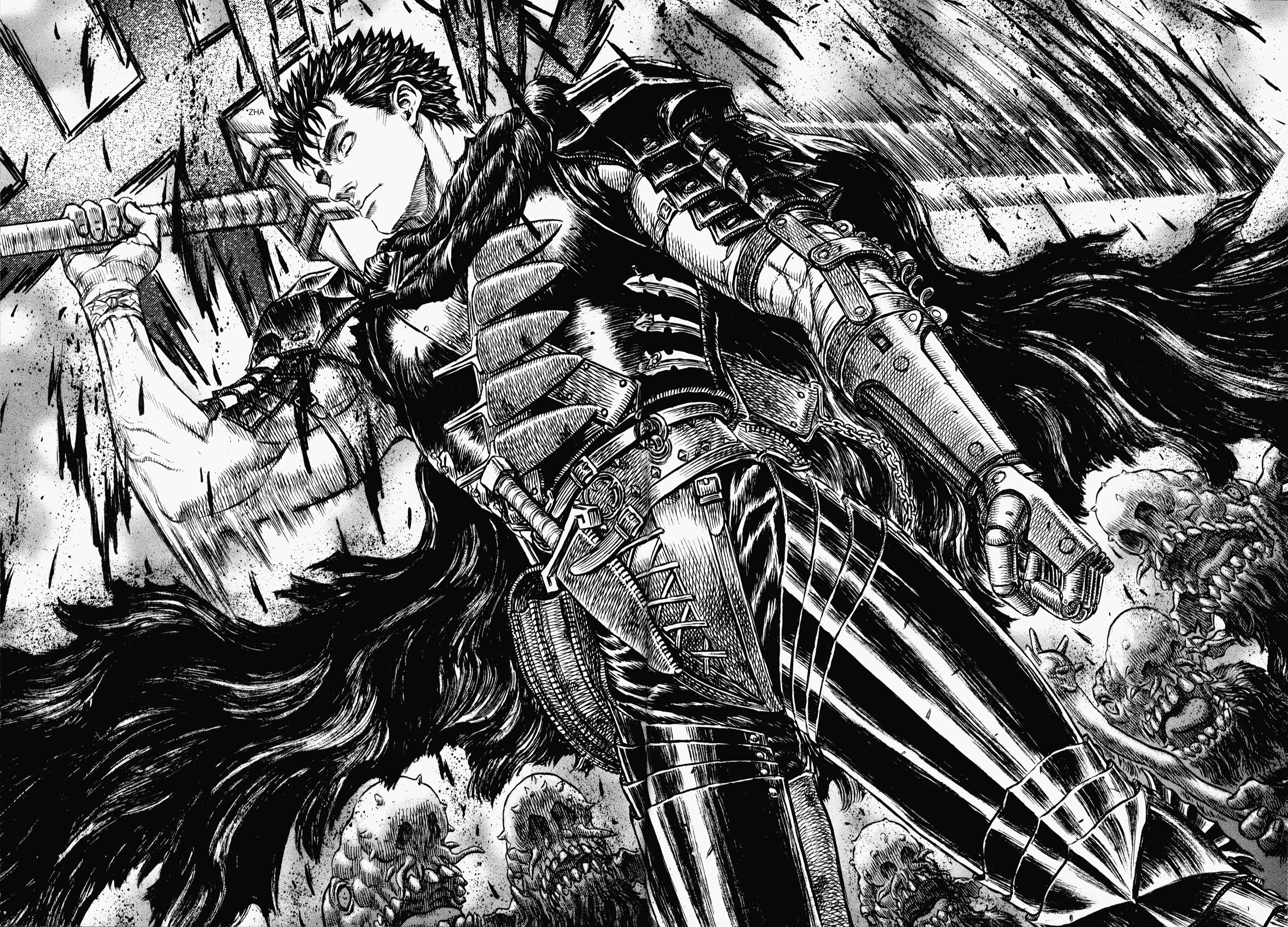 Guts from Berserk with sword and armor HD Wallpaper