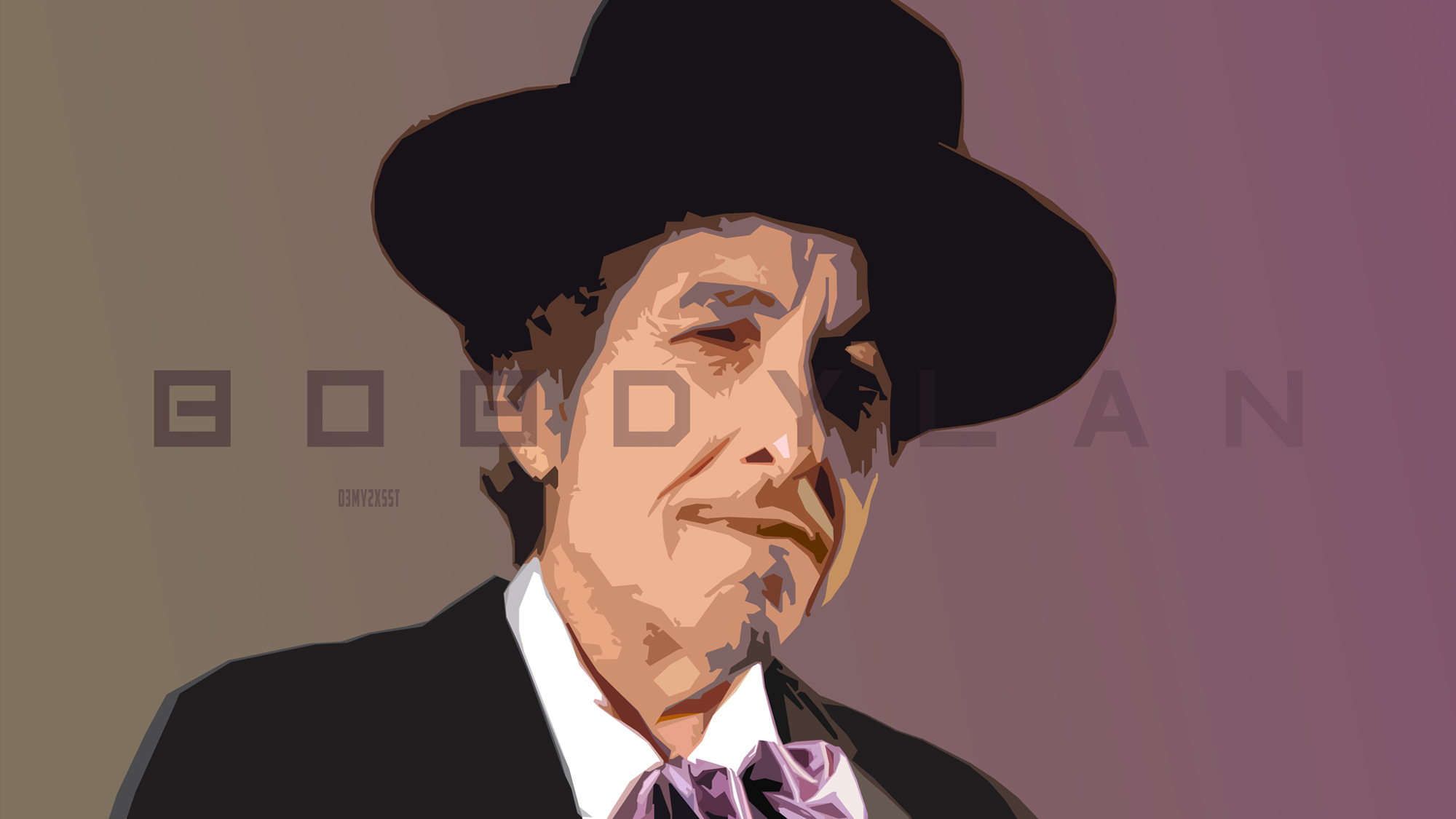 Bob Dylan portrait with text HD Wallpaper