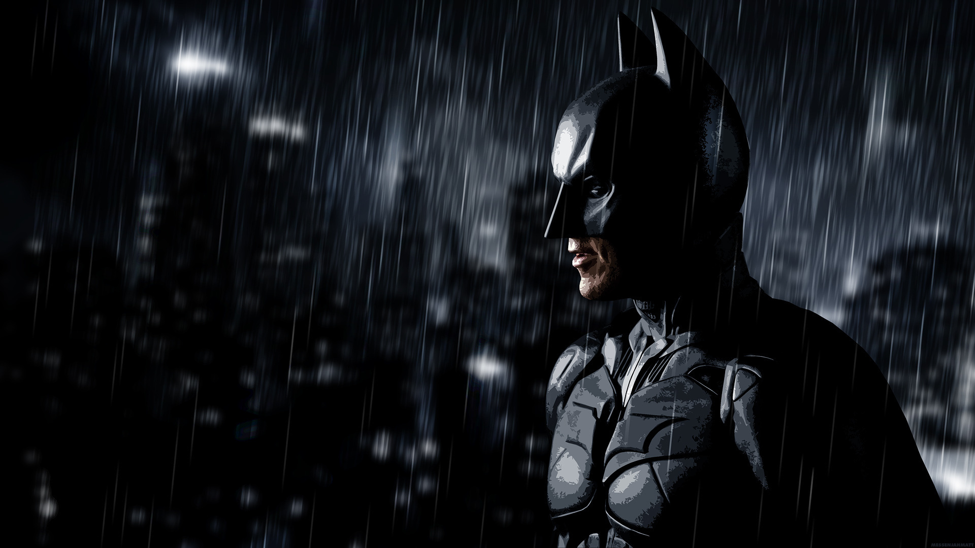 Batman in the Rain HD Wallpaper