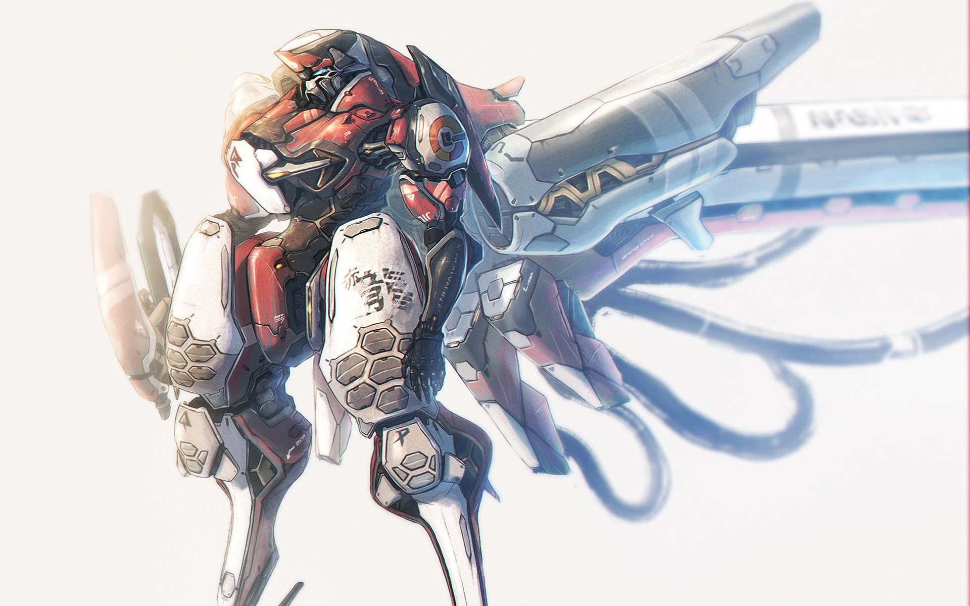 Anime Mech with Large Cannon HD Wallpaper